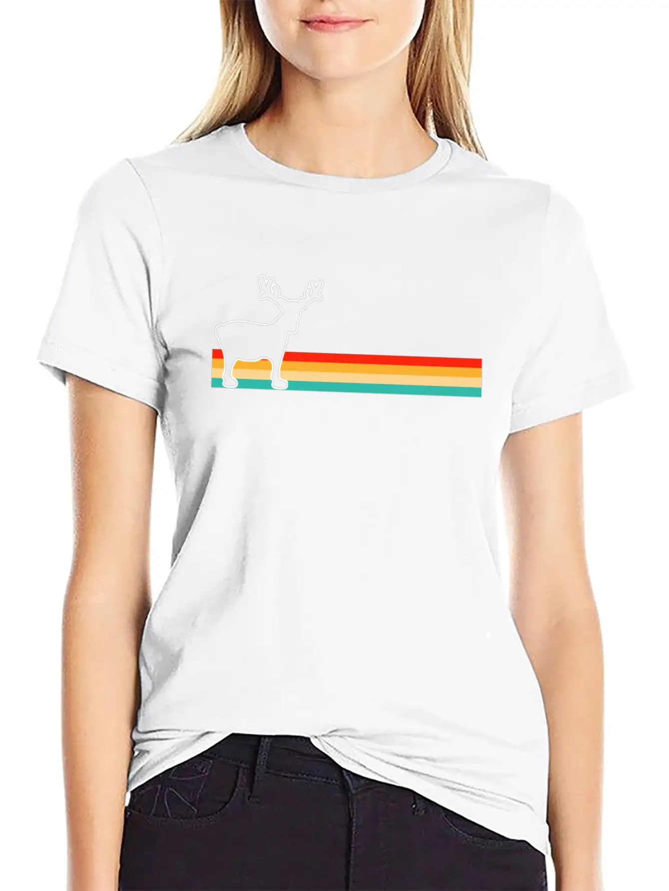 Moose Retro Comfortable Minimalist Graphic Tee – Summer Style Essential