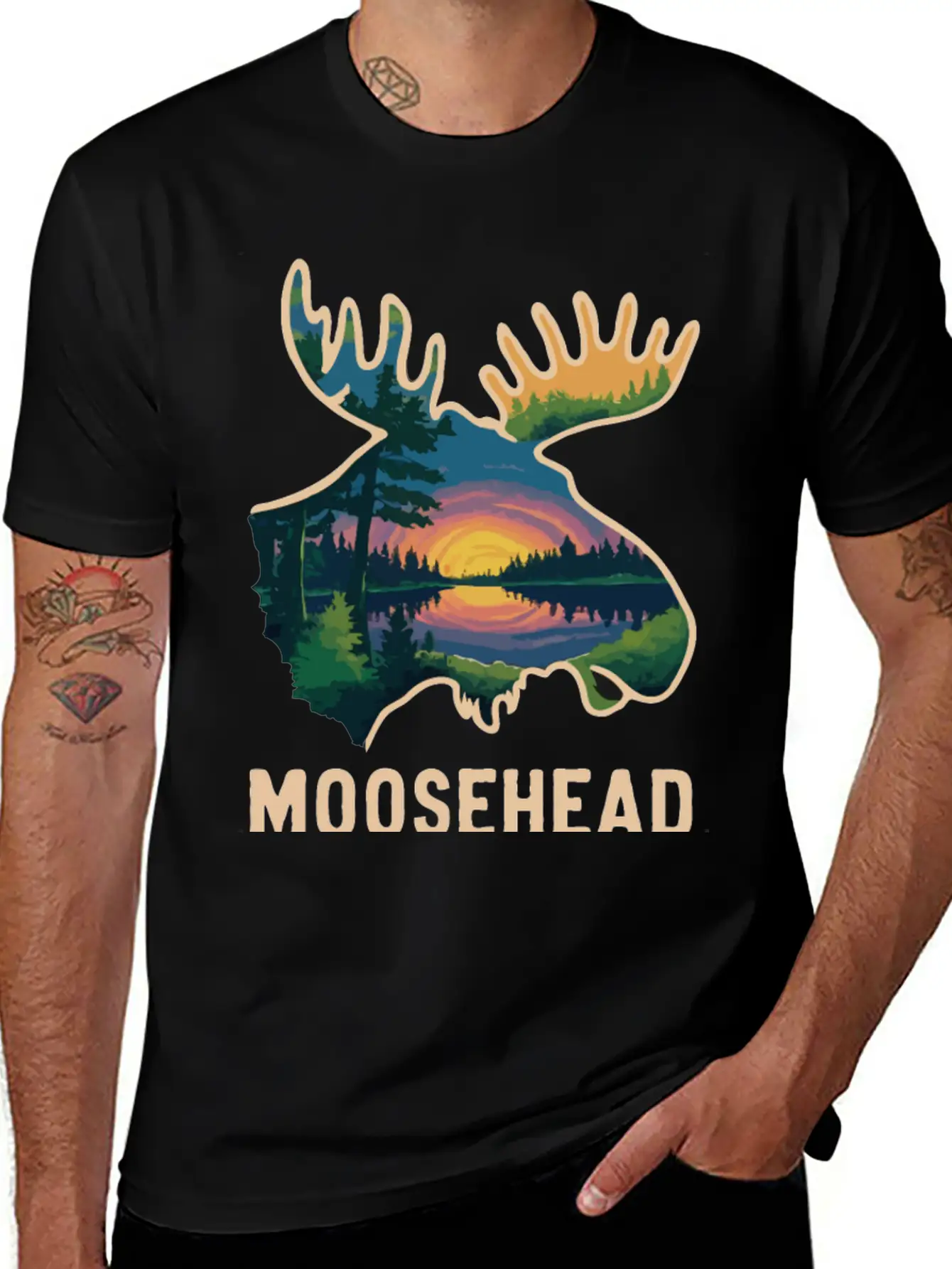 Moosehead Lake Maine. Comfortable Minimalist Graphic Tee – Summer Style Essential