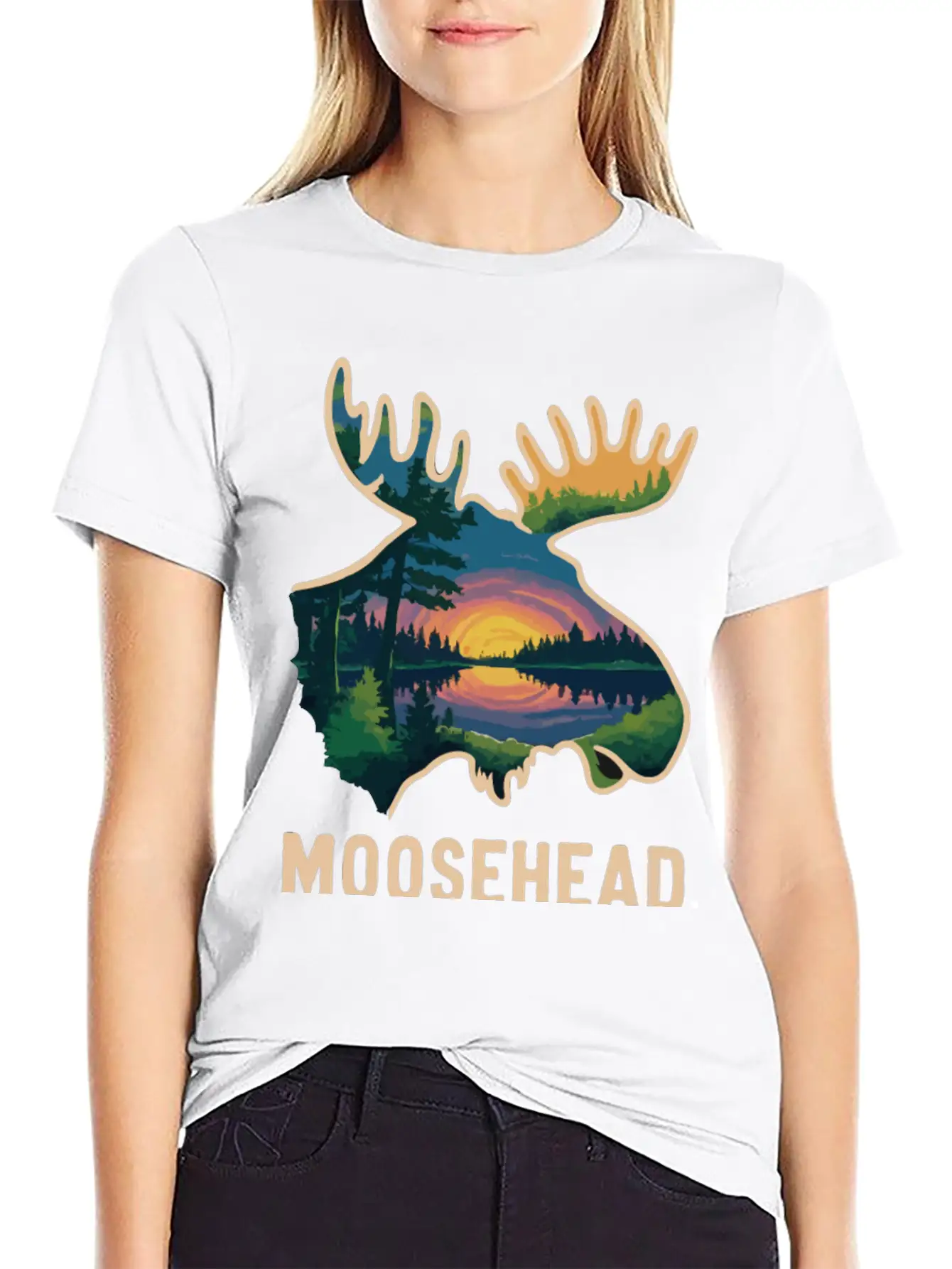 Moosehead Lake Maine. Comfortable Minimalist Graphic Tee – Summer Style Essential