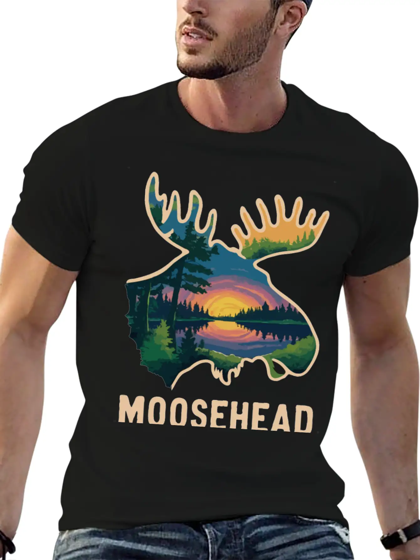 Moosehead Lake Maine. Comfortable Minimalist Graphic Tee – Summer Style Essential