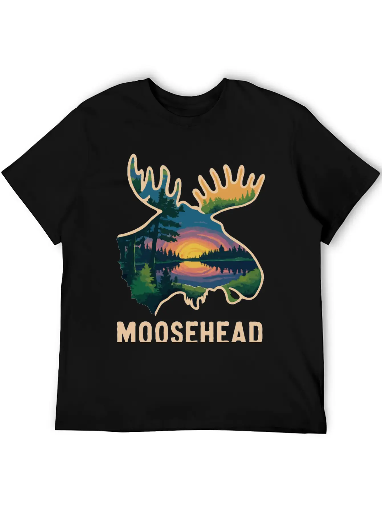 Moosehead Lake Maine. Comfortable Minimalist Graphic Tee – Summer Style Essential