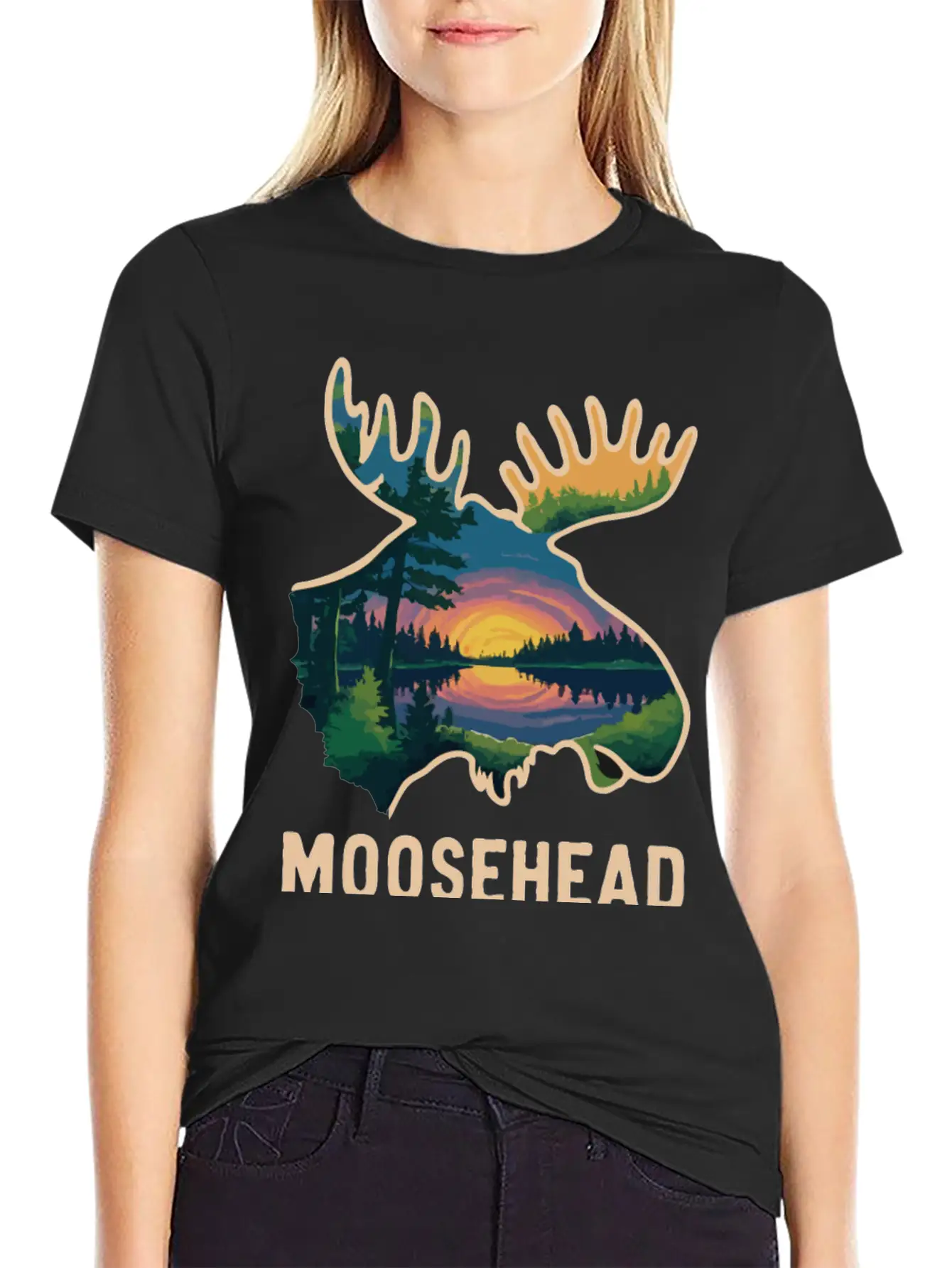 Moosehead Lake Maine. Comfortable Minimalist Graphic Tee – Summer Style Essential