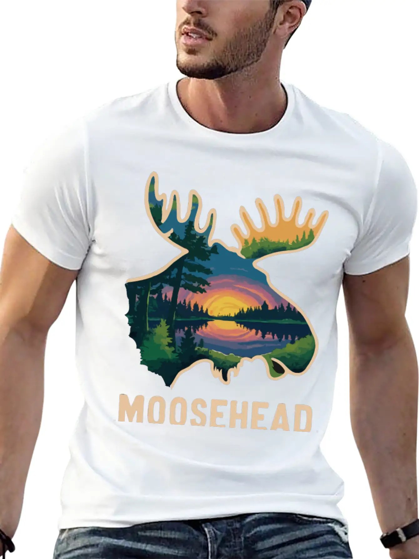 Moosehead Lake Maine. Comfortable Minimalist Graphic Tee – Summer Style Essential