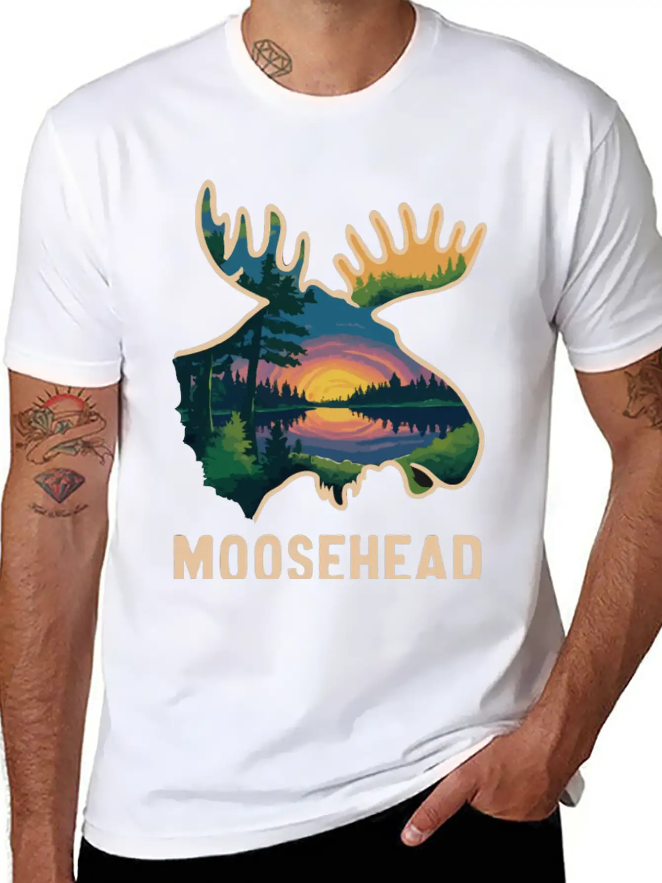 Moosehead Lake Maine. Comfortable Minimalist Graphic Tee – Summer Style Essential