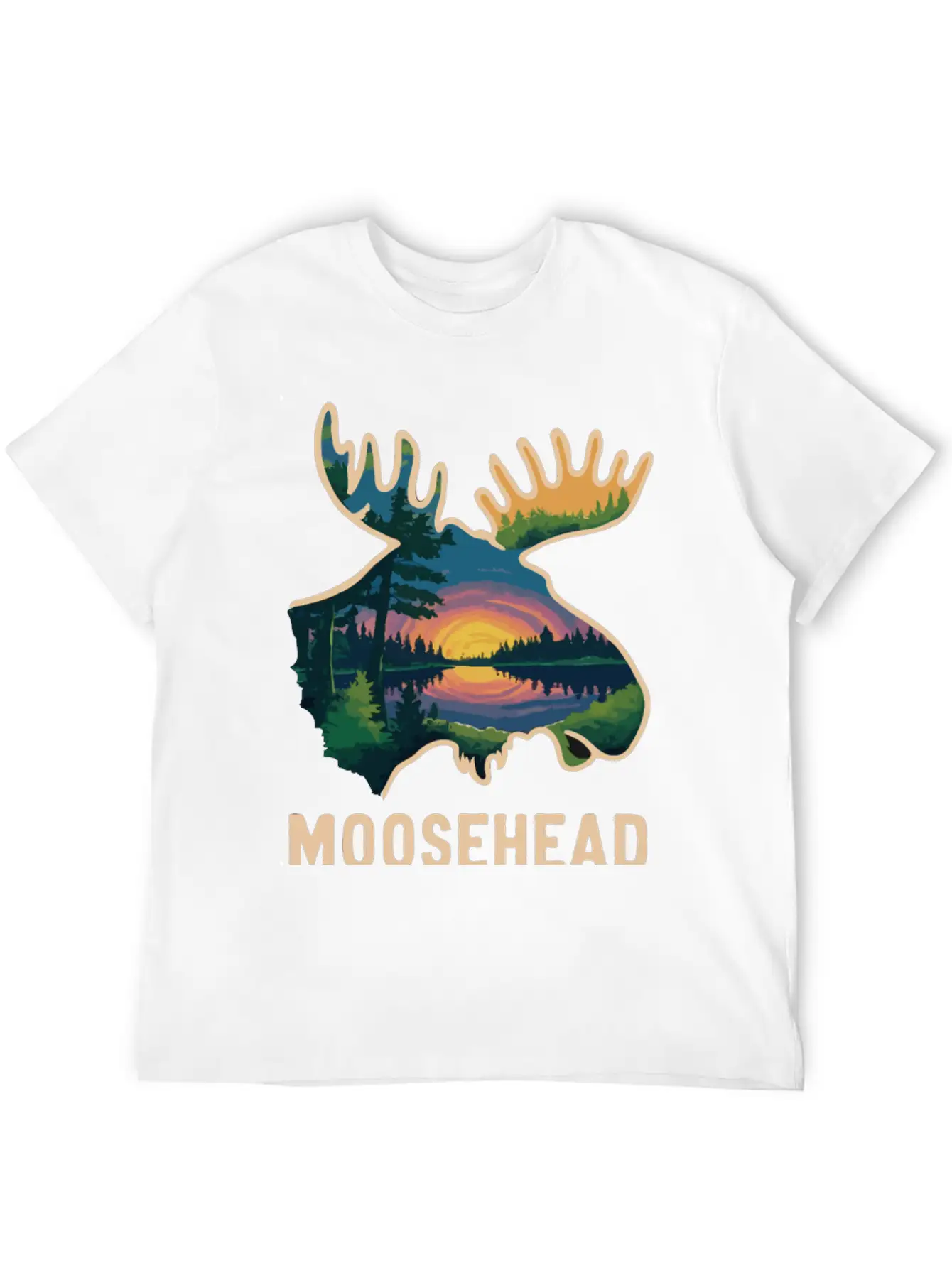 Moosehead Lake Maine. Comfortable Minimalist Graphic Tee – Summer Style Essential