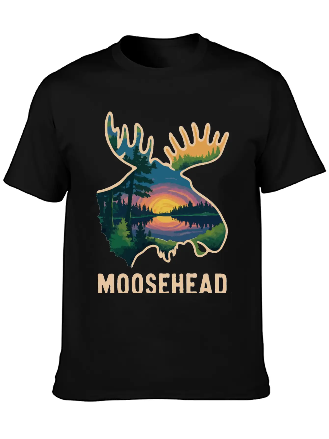 Moosehead Lake Maine. Comfortable Minimalist Graphic Tee – Summer Style Essential