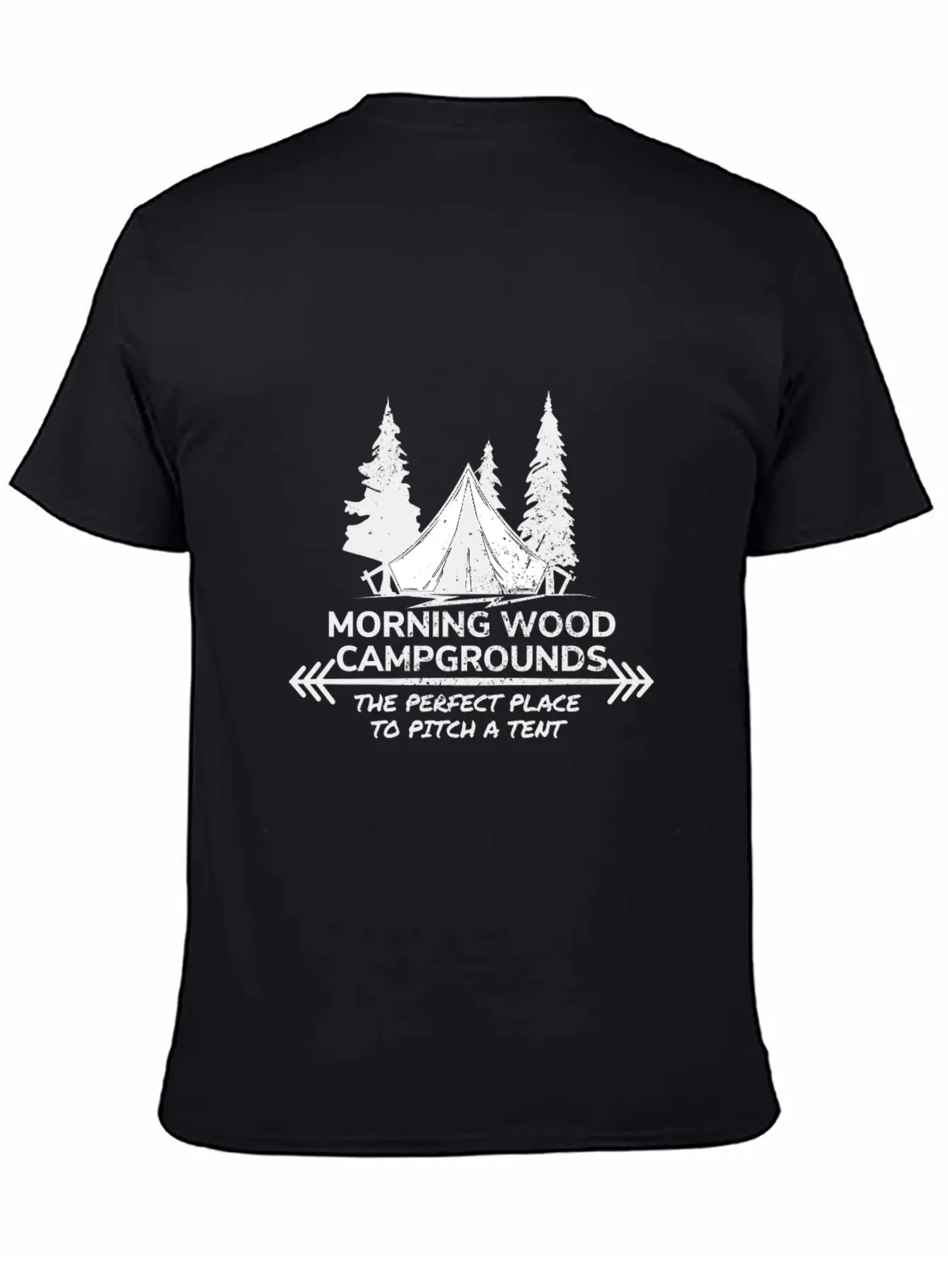 Morning Wood Campground Is Pefect To Pitch A Tent Timeless Short Sleeve Tee – Comfy And Minimalist Design