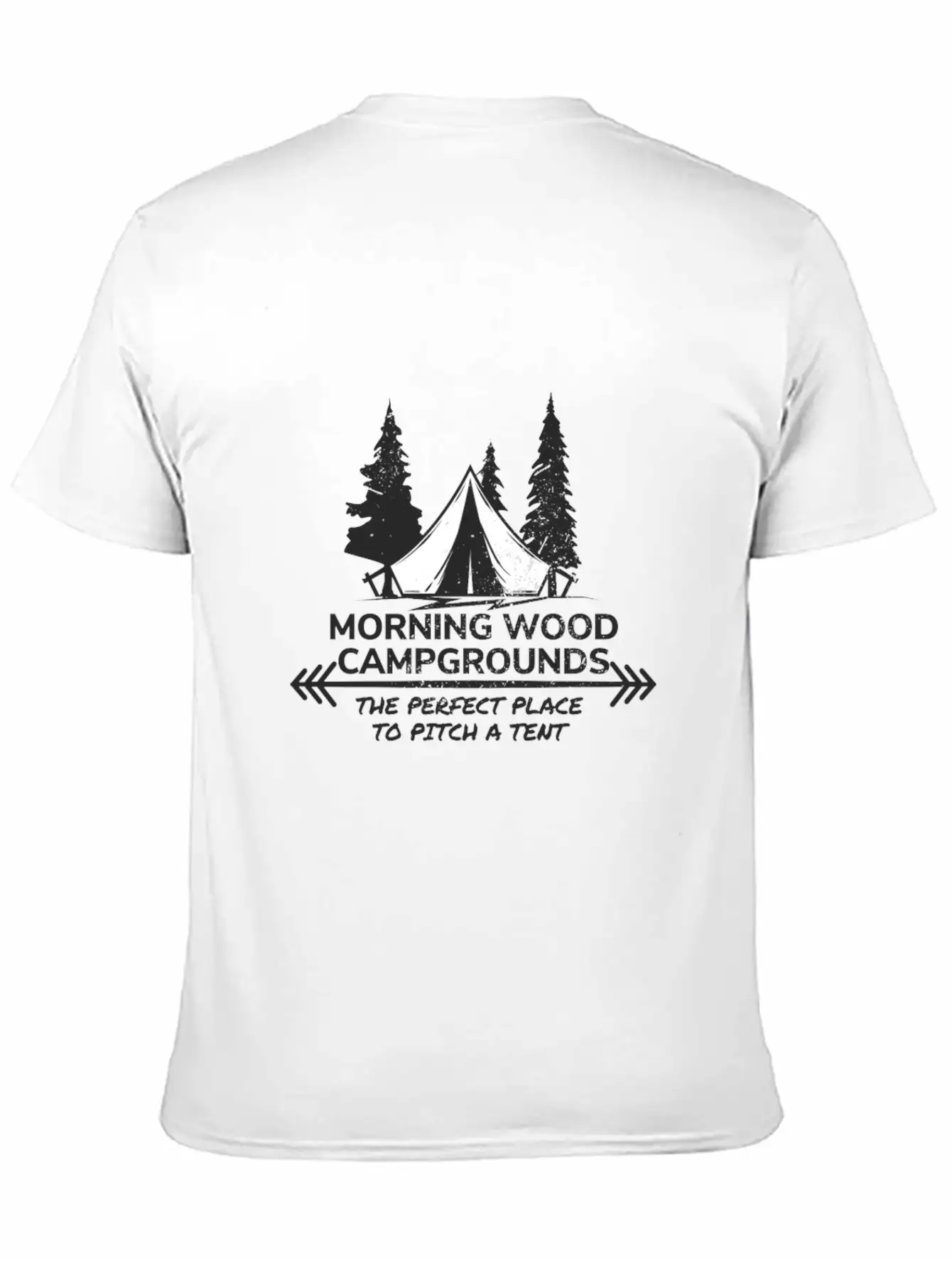 Morning Wood Campground Is Pefect To Pitch A Tent Timeless Short Sleeve Tee – Comfy And Minimalist Design