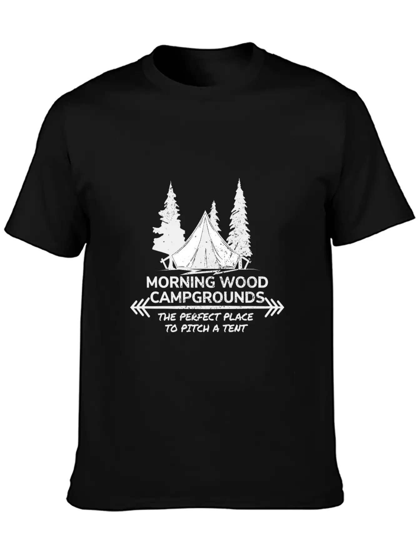 Morning Wood Campground Is Pefect To Pitch A Tent Timeless Short Sleeve Tee – Comfy And Minimalist Design