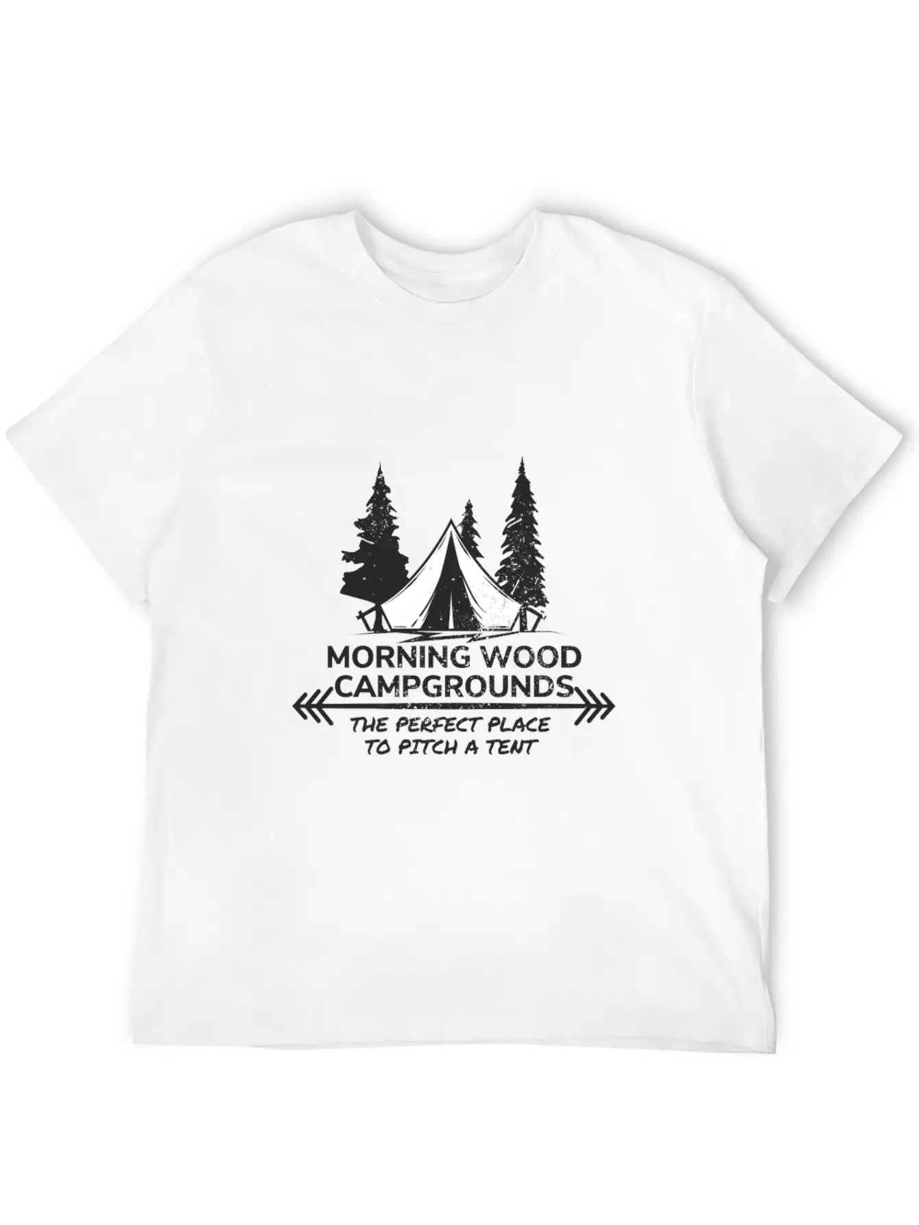 Morning Wood Campground Is Pefect To Pitch A Tent Timeless Short Sleeve Tee – Comfy And Minimalist Design