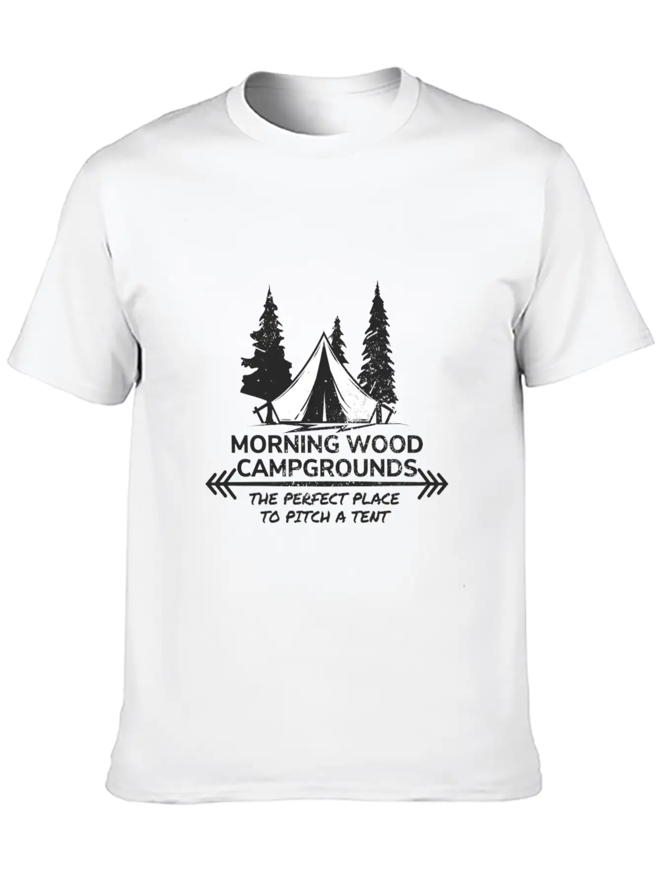 Morning Wood Campground Is Pefect To Pitch A Tent Timeless Short Sleeve Tee – Comfy And Minimalist Design