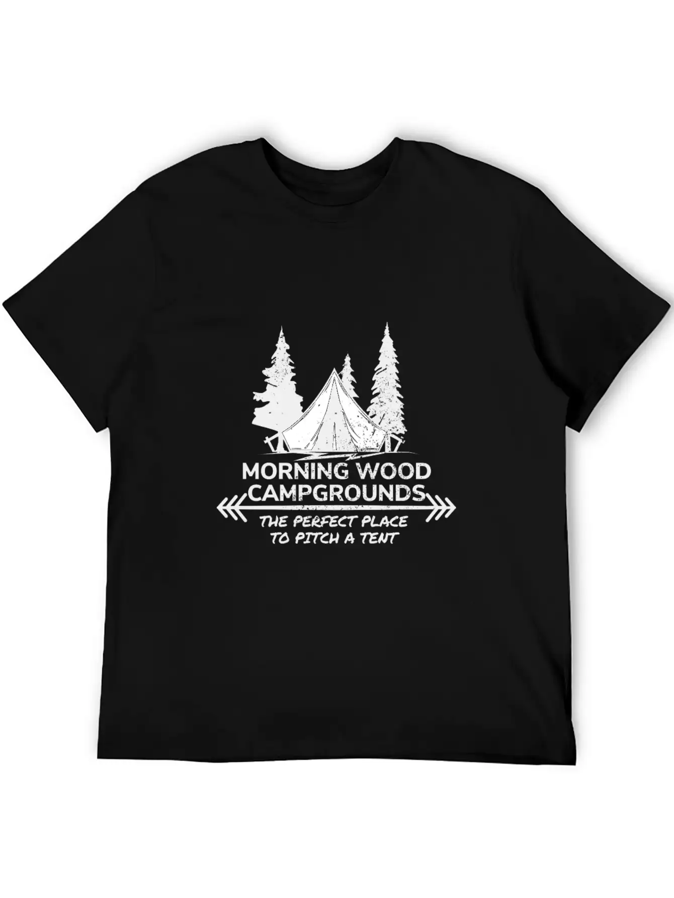Morning Wood Campground Is Pefect To Pitch A Tent Timeless Short Sleeve Tee – Comfy And Minimalist Design