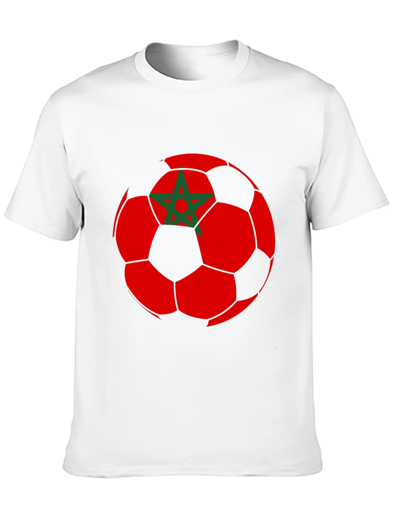 Morocco Flag Moroccan Soccer Supporter For Stylish Everyday T-Shirt – Unisex Basic Cotton Tee