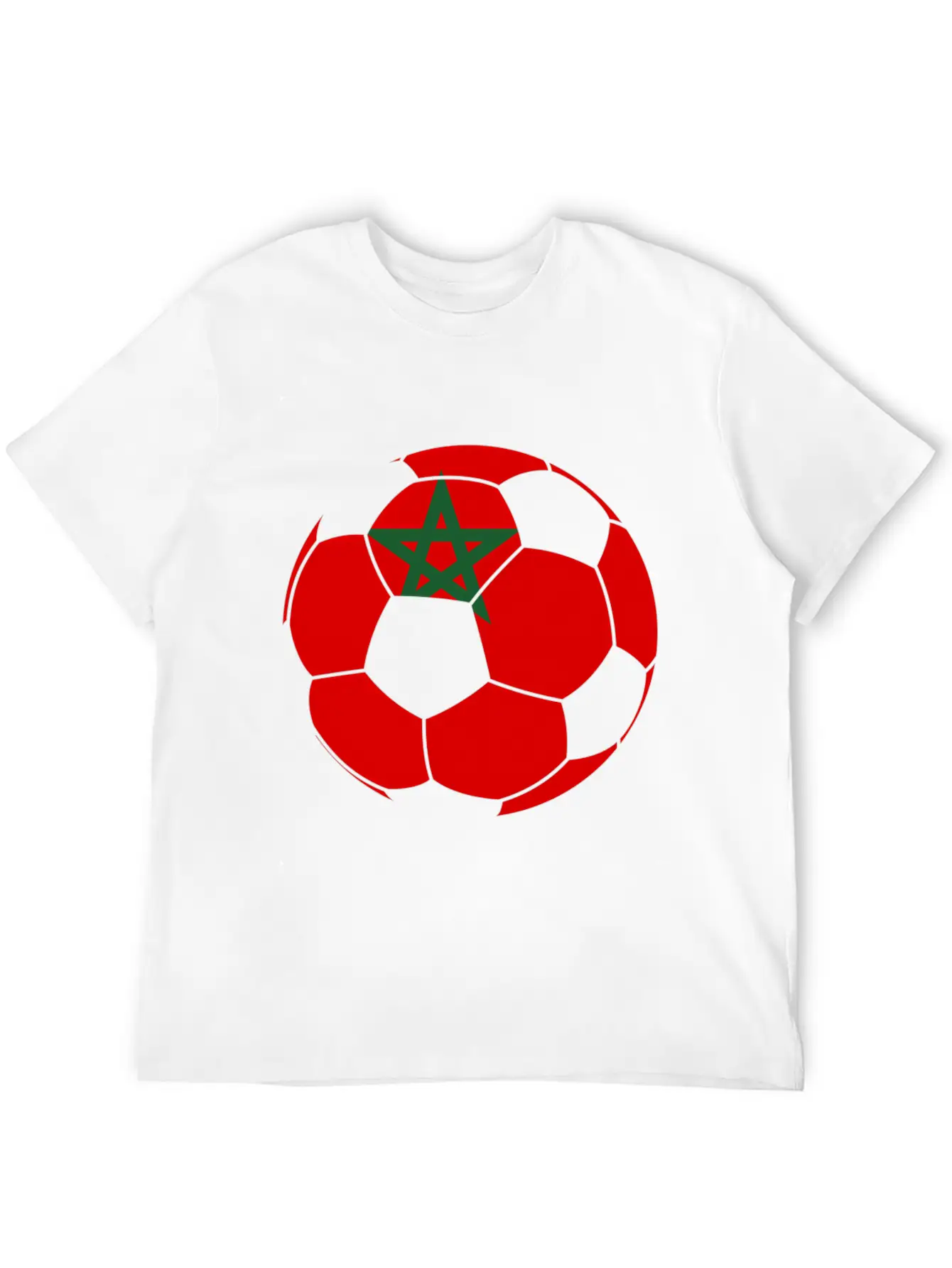 Morocco Flag Moroccan Soccer Supporter For Stylish Everyday T-Shirt – Unisex Basic Cotton Tee