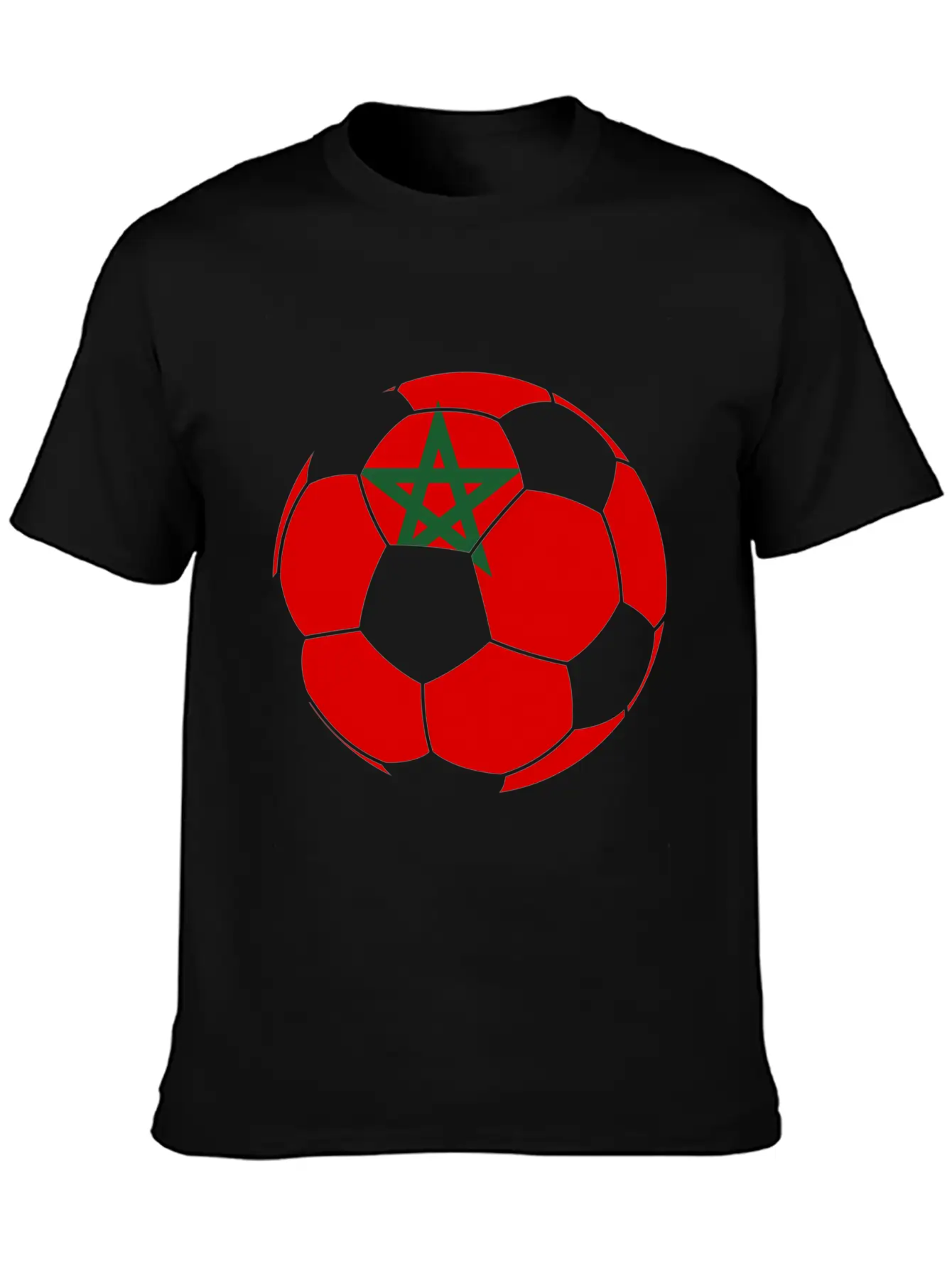 Morocco Flag Moroccan Soccer Supporter For Stylish Everyday T-Shirt – Unisex Basic Cotton Tee