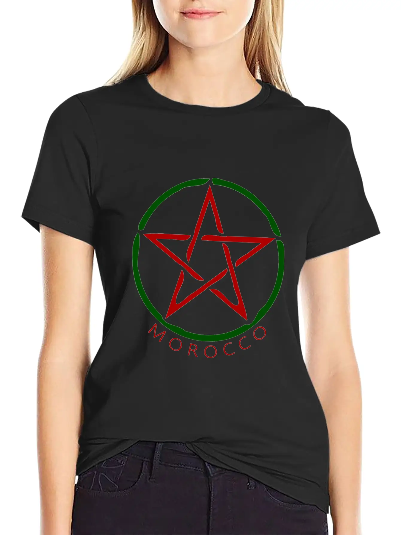 MOROCCO FLAG Unisex Short Sleeve Soft Cotton T-Shirt – Casual Everyday Wear