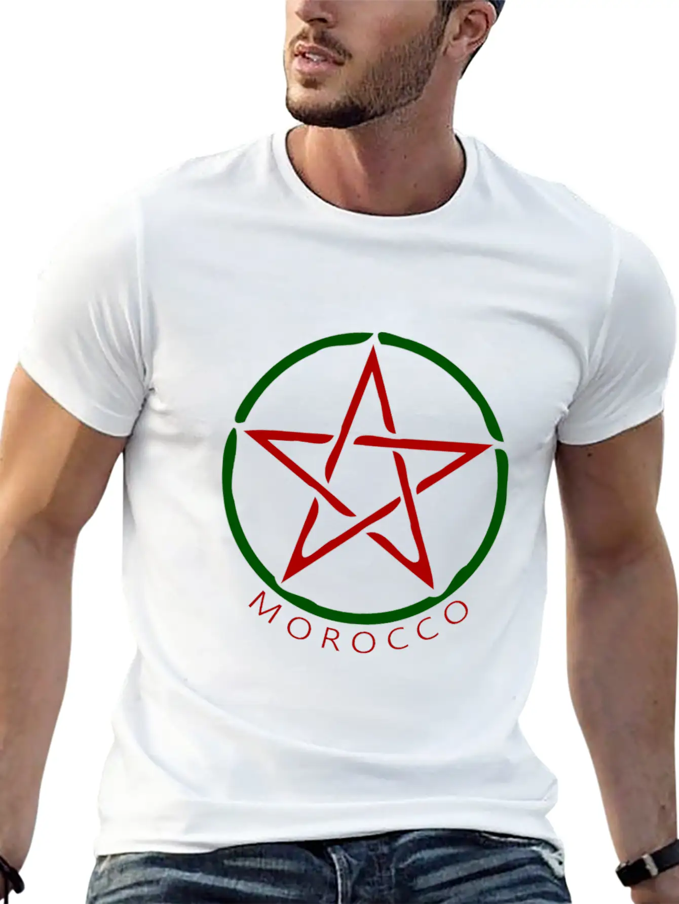 MOROCCO FLAG Unisex Short Sleeve Soft Cotton T-Shirt – Casual Everyday Wear