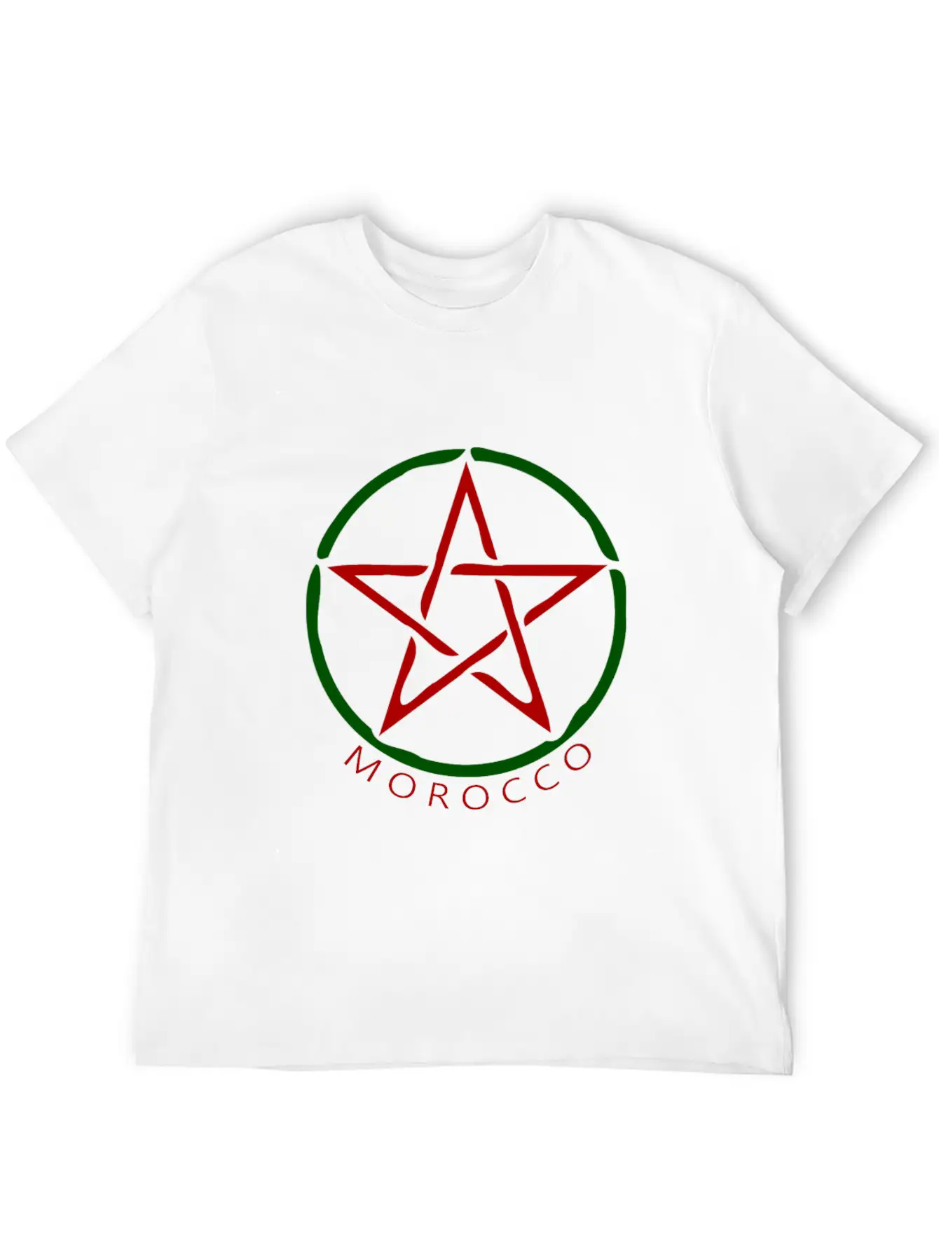 MOROCCO FLAG Unisex Short Sleeve Soft Cotton T-Shirt – Casual Everyday Wear