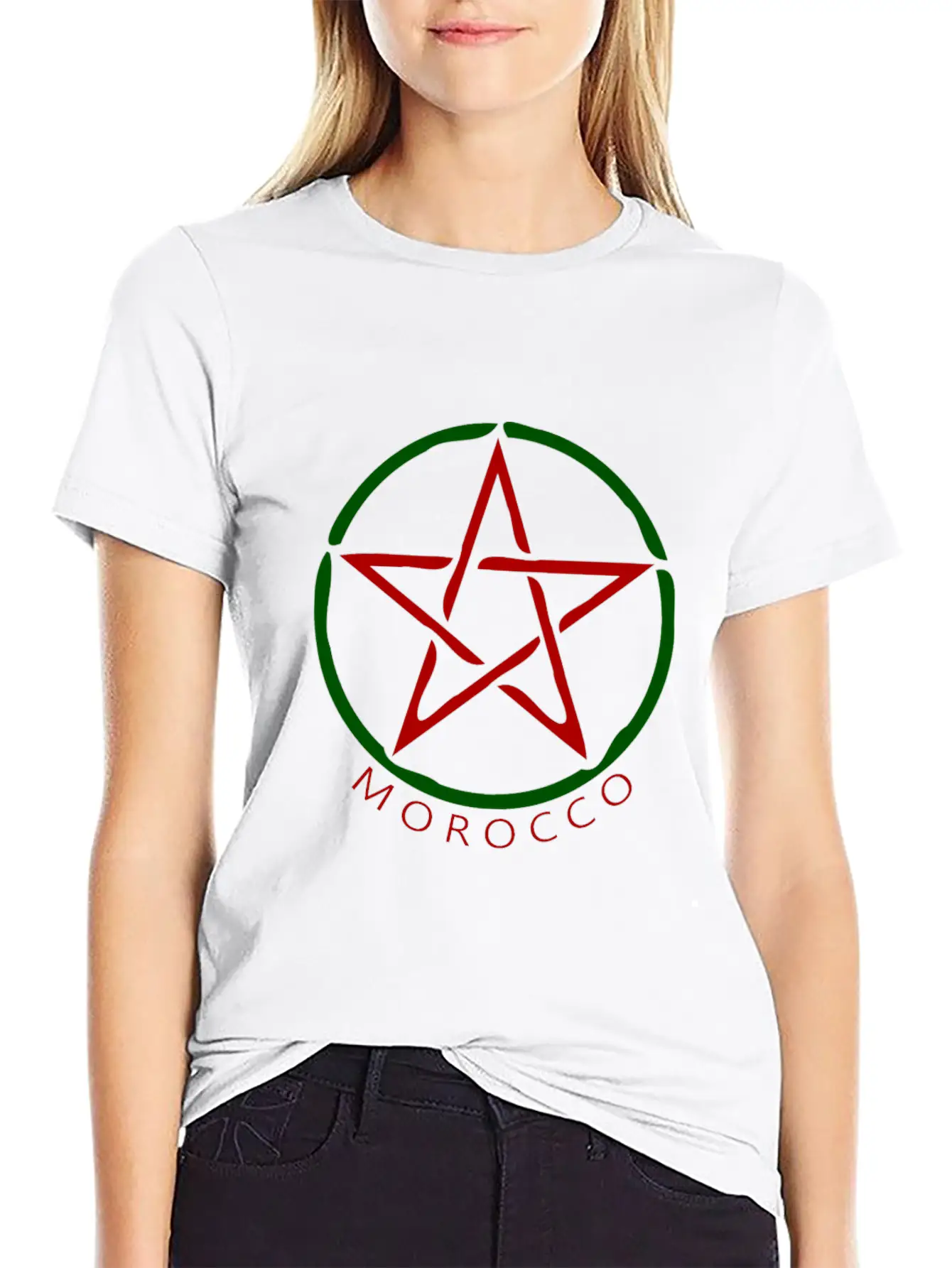 MOROCCO FLAG Unisex Short Sleeve Soft Cotton T-Shirt – Casual Everyday Wear