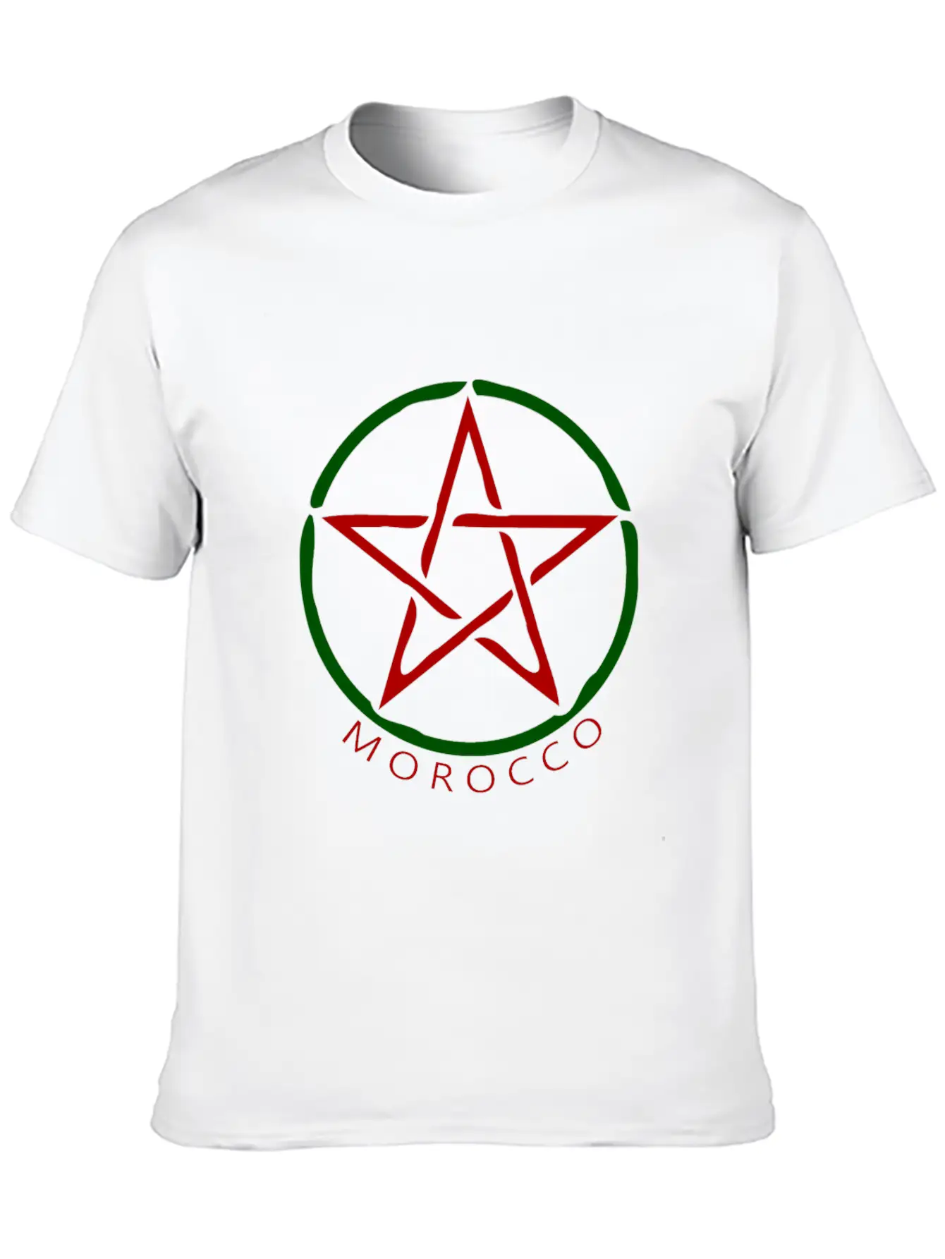 MOROCCO FLAG Unisex Short Sleeve Soft Cotton T-Shirt – Casual Everyday Wear