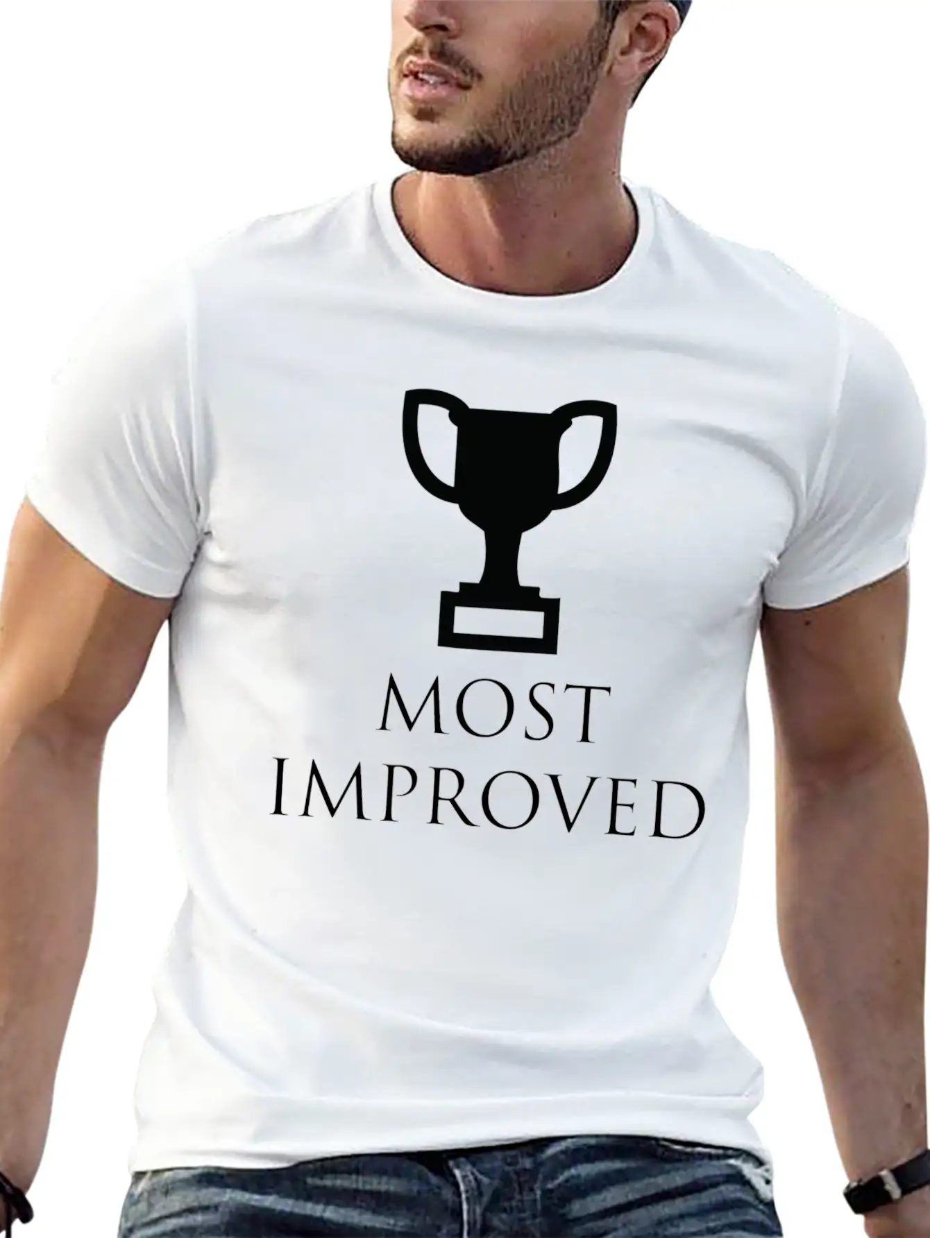Most Improved Trophy Stylish Everyday T-Shirt – Unisex Basic Cotton Tee