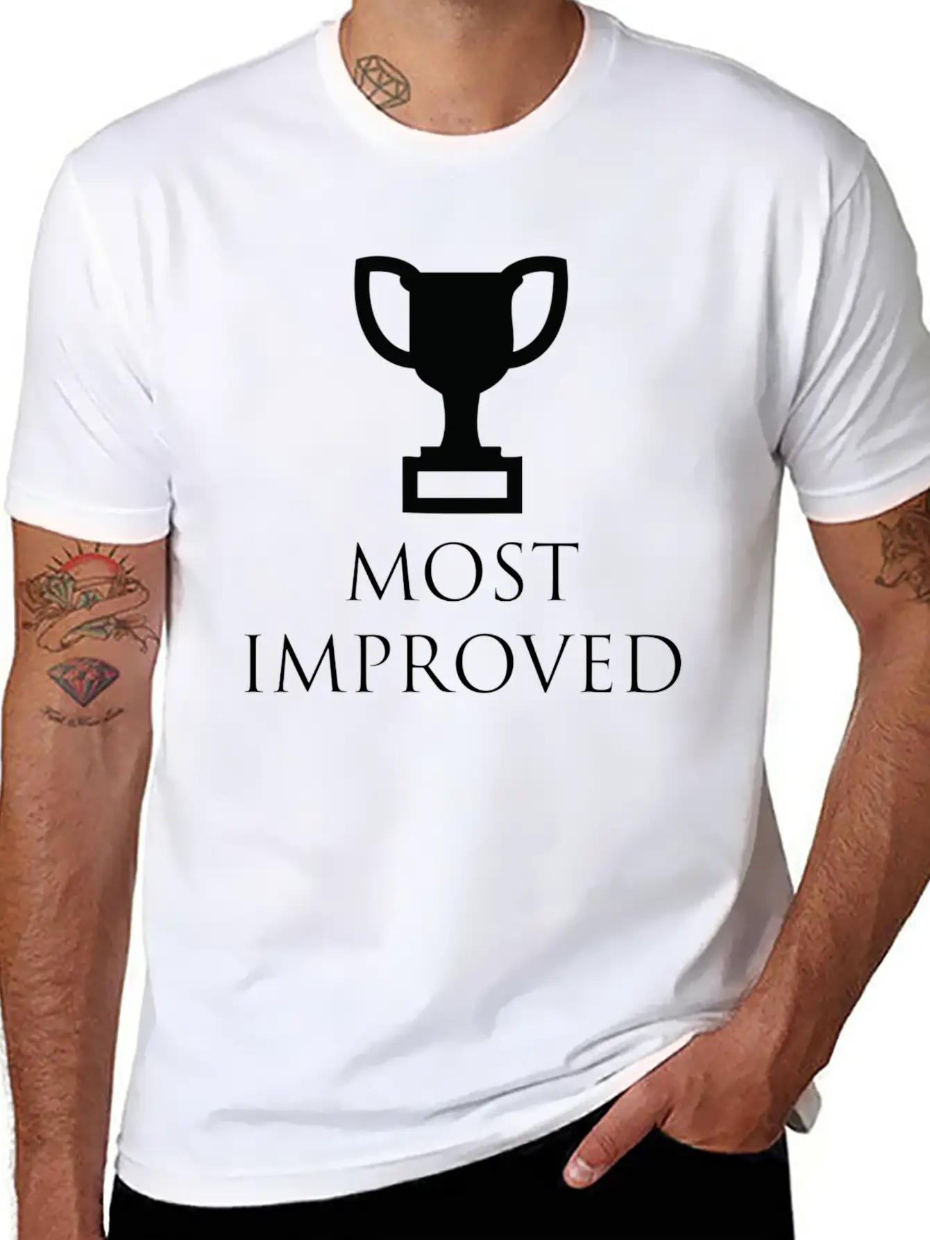 Most Improved Trophy Stylish Everyday T-Shirt – Unisex Basic Cotton Tee