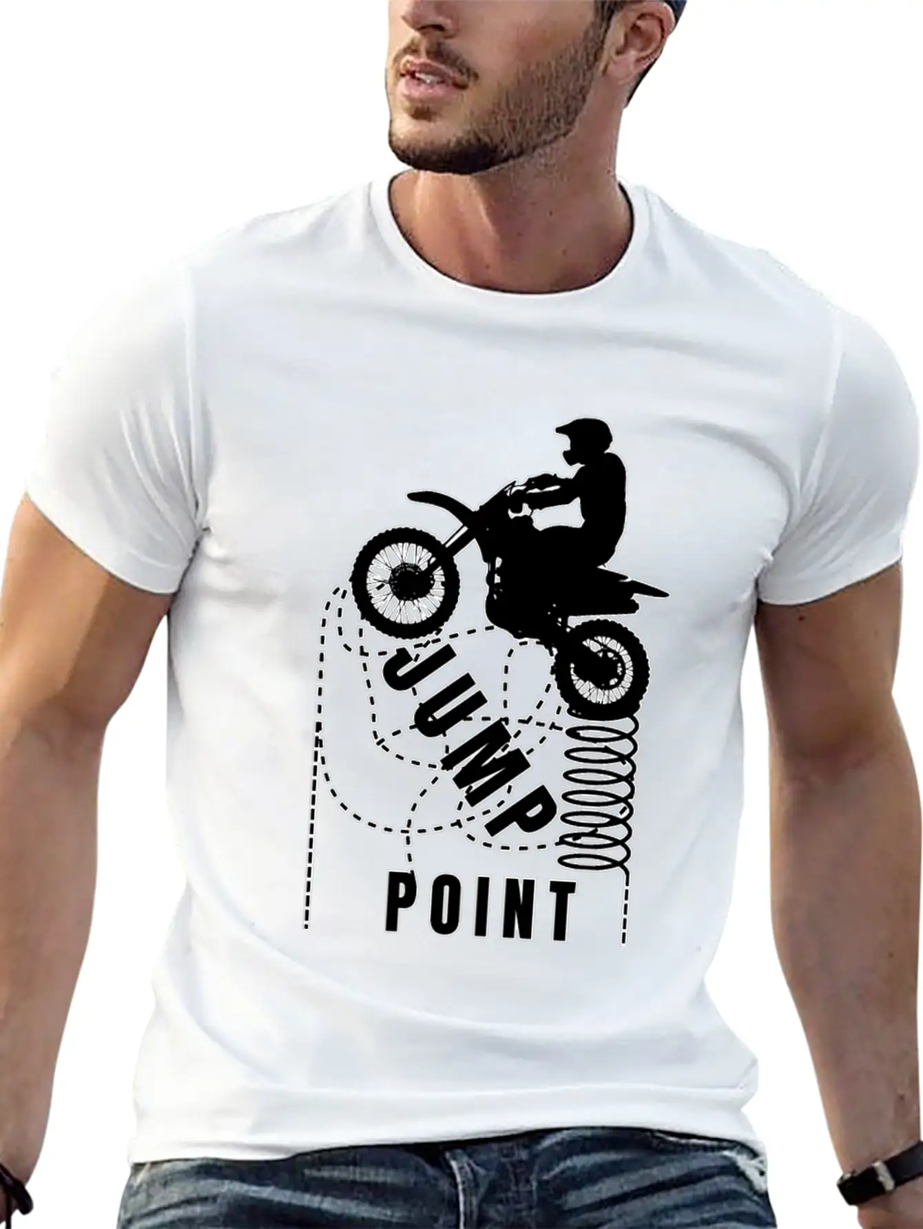 Motocross Jump Point Unisex Short Sleeve Soft Cotton T-Shirt – Casual Everyday Wear