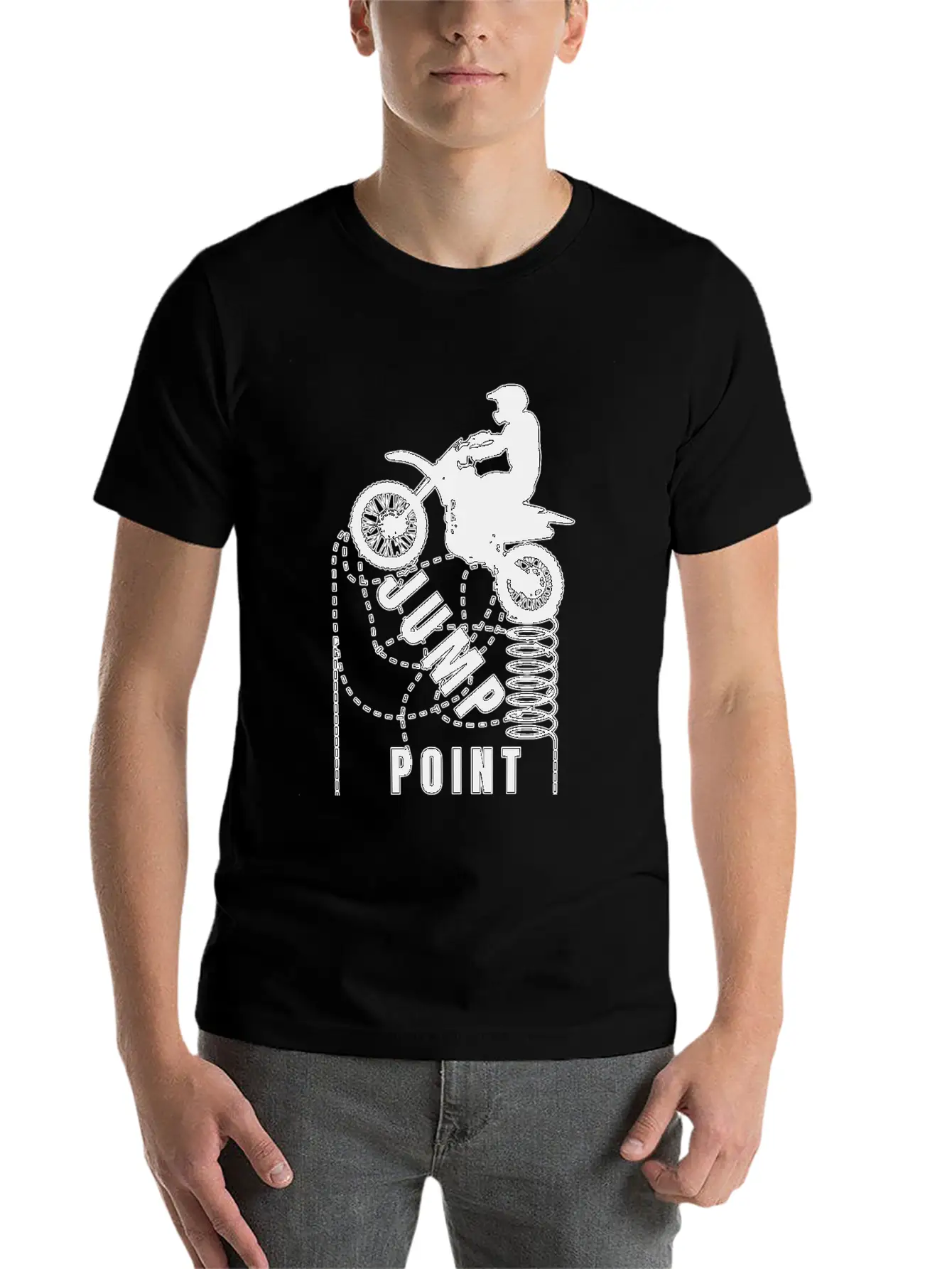 Motocross Jump Point Unisex Short Sleeve Soft Cotton T-Shirt – Casual Everyday Wear