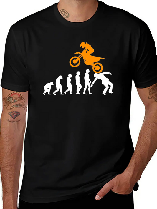 Motorcycle Evolution Motorcycle Motorsport Unisex Short Sleeve Soft Cotton T-Shirt – Casual Everyday Wear