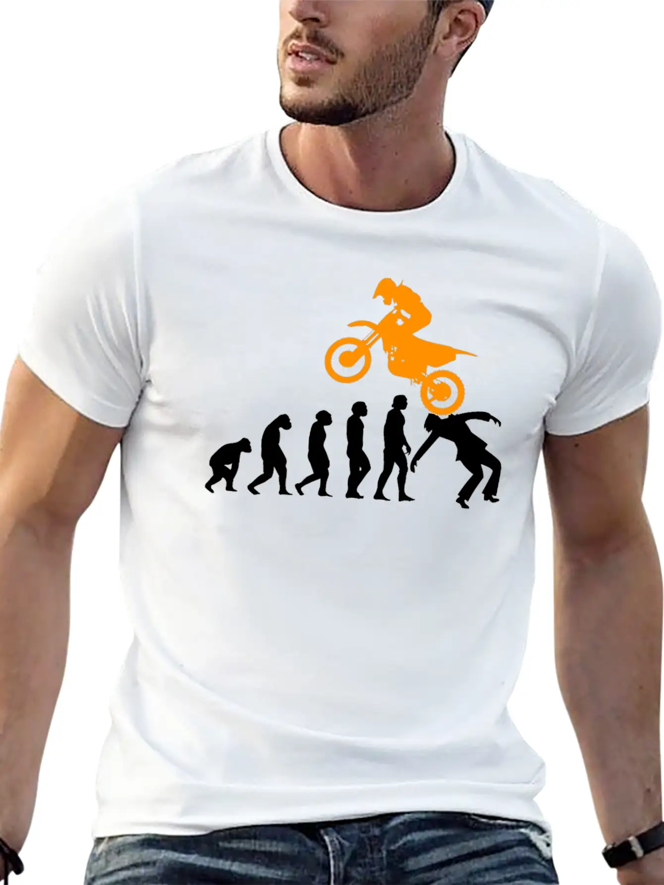 Motorcycle Evolution Motorcycle Motorsport Unisex Short Sleeve Soft Cotton T-Shirt – Casual Everyday Wear