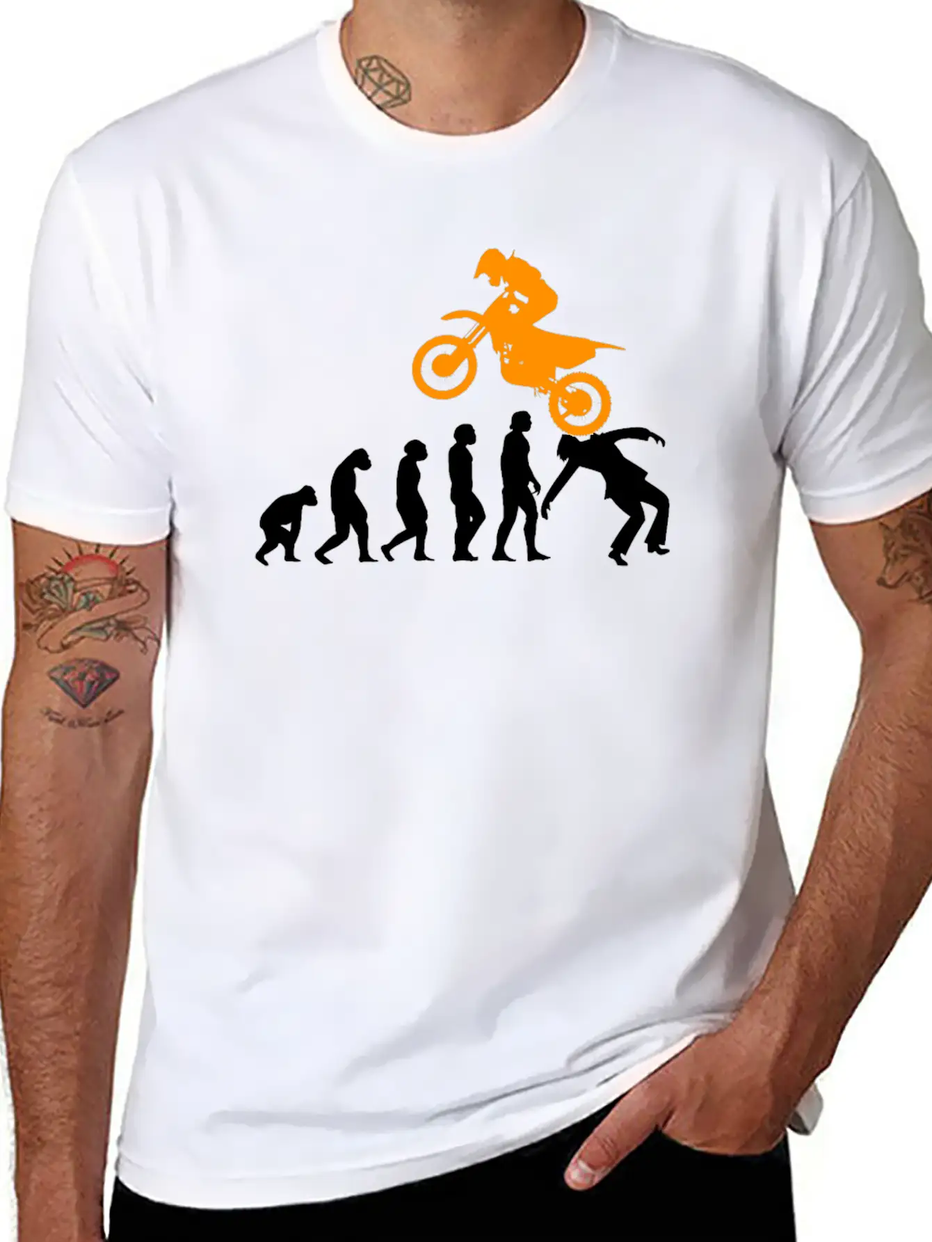 Motorcycle Evolution Motorcycle Motorsport Unisex Short Sleeve Soft Cotton T-Shirt – Casual Everyday Wear