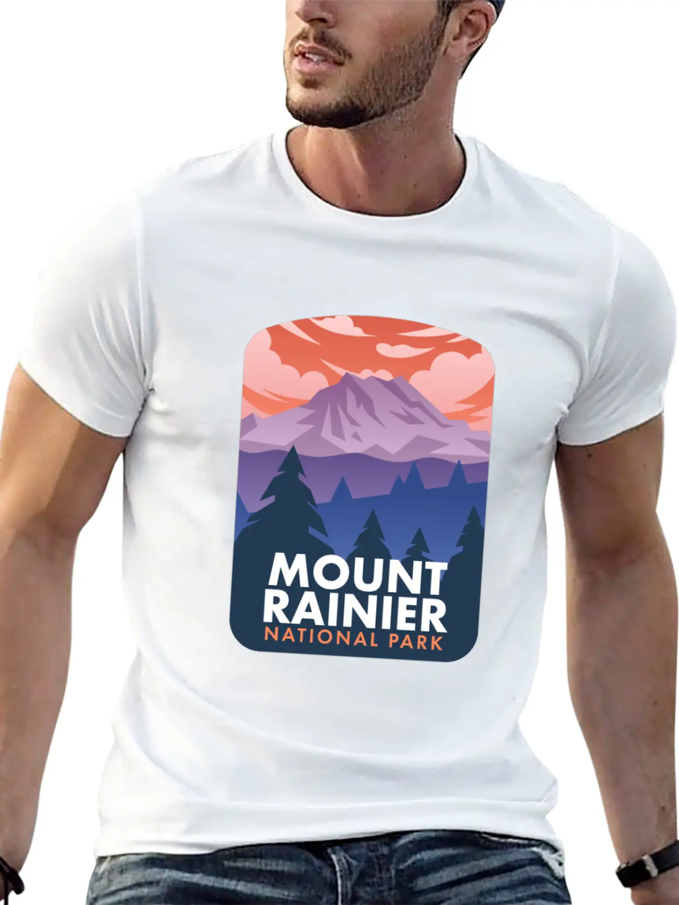 Mount Rainier National Park Stylish Everyday T-Shirt – Unisex Basic Cotton Tee