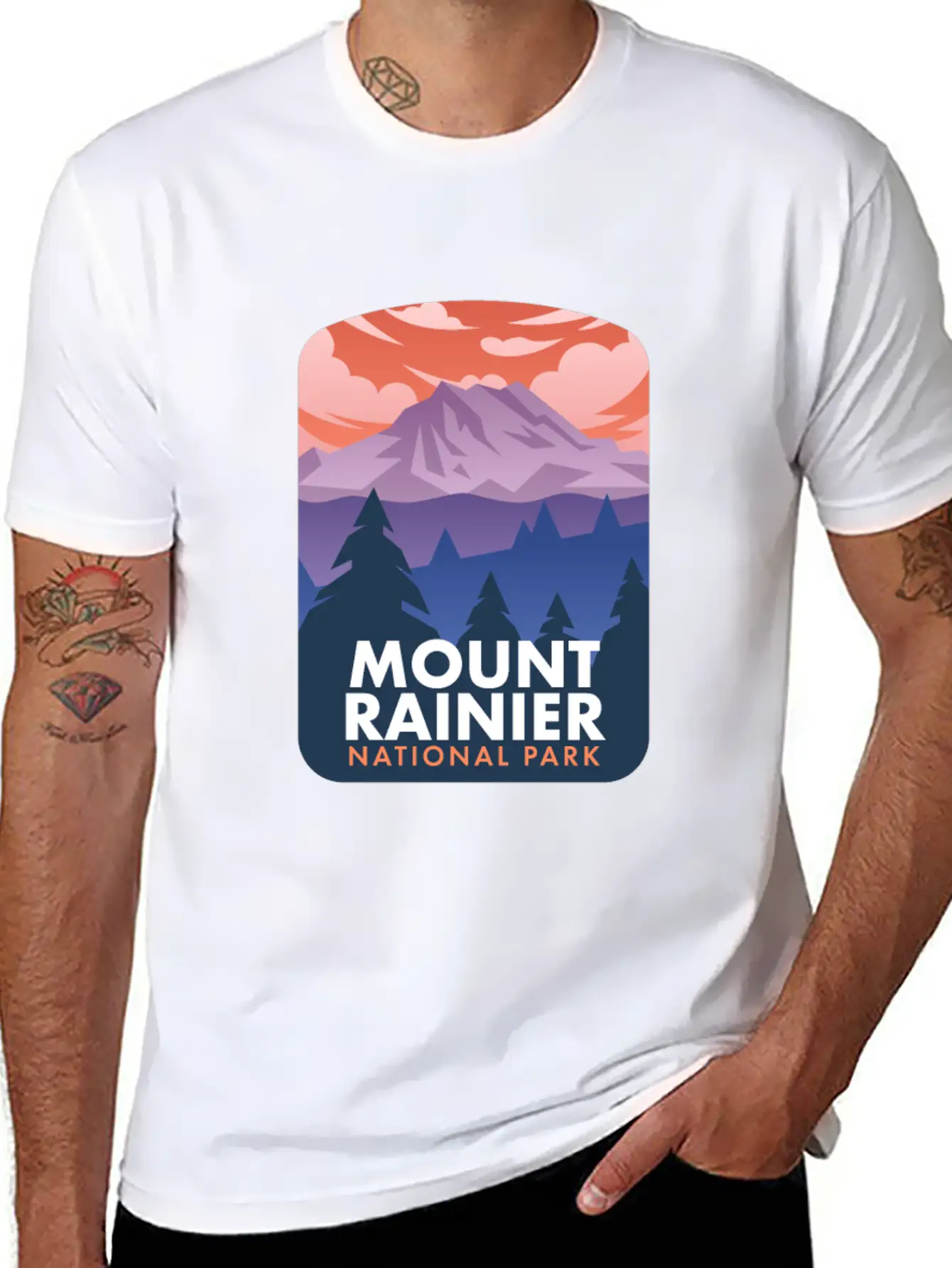Mount Rainier National Park Stylish Everyday T-Shirt – Unisex Basic Cotton Tee