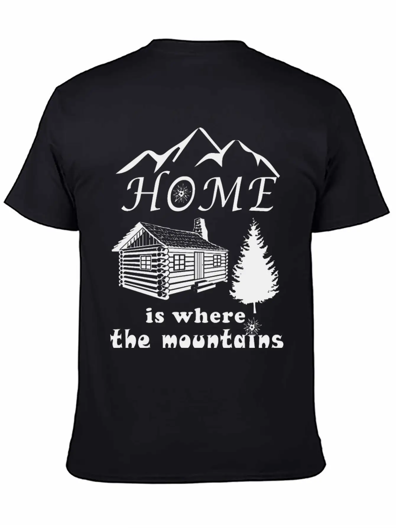 Mountain Gif Home Is Where The Mountains Are Unisex Casual T-Shirt – Clean Design For Daily Comfort