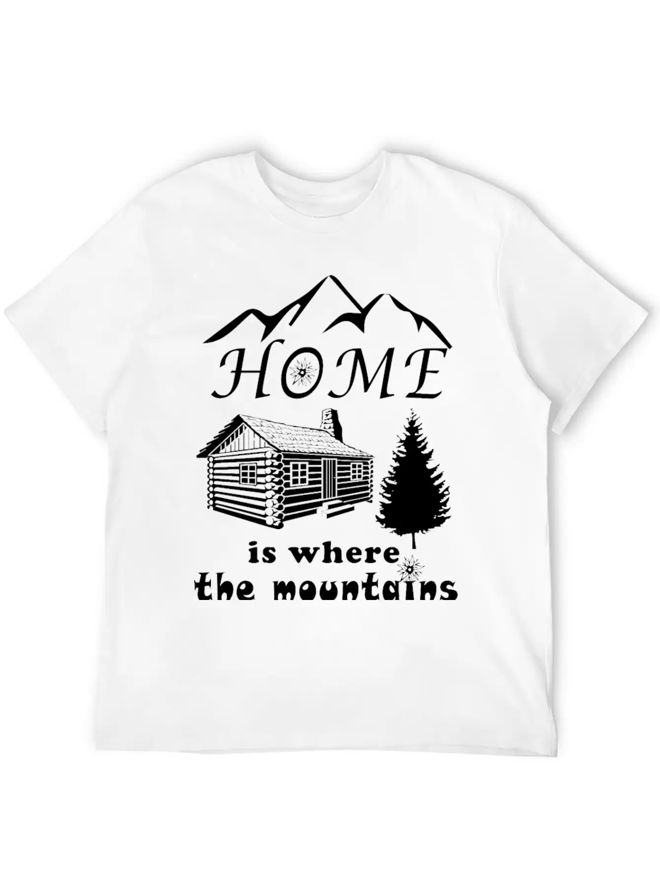 Mountain Gif Home Is Where The Mountains Are Unisex Casual T-Shirt – Clean Design For Daily Comfort