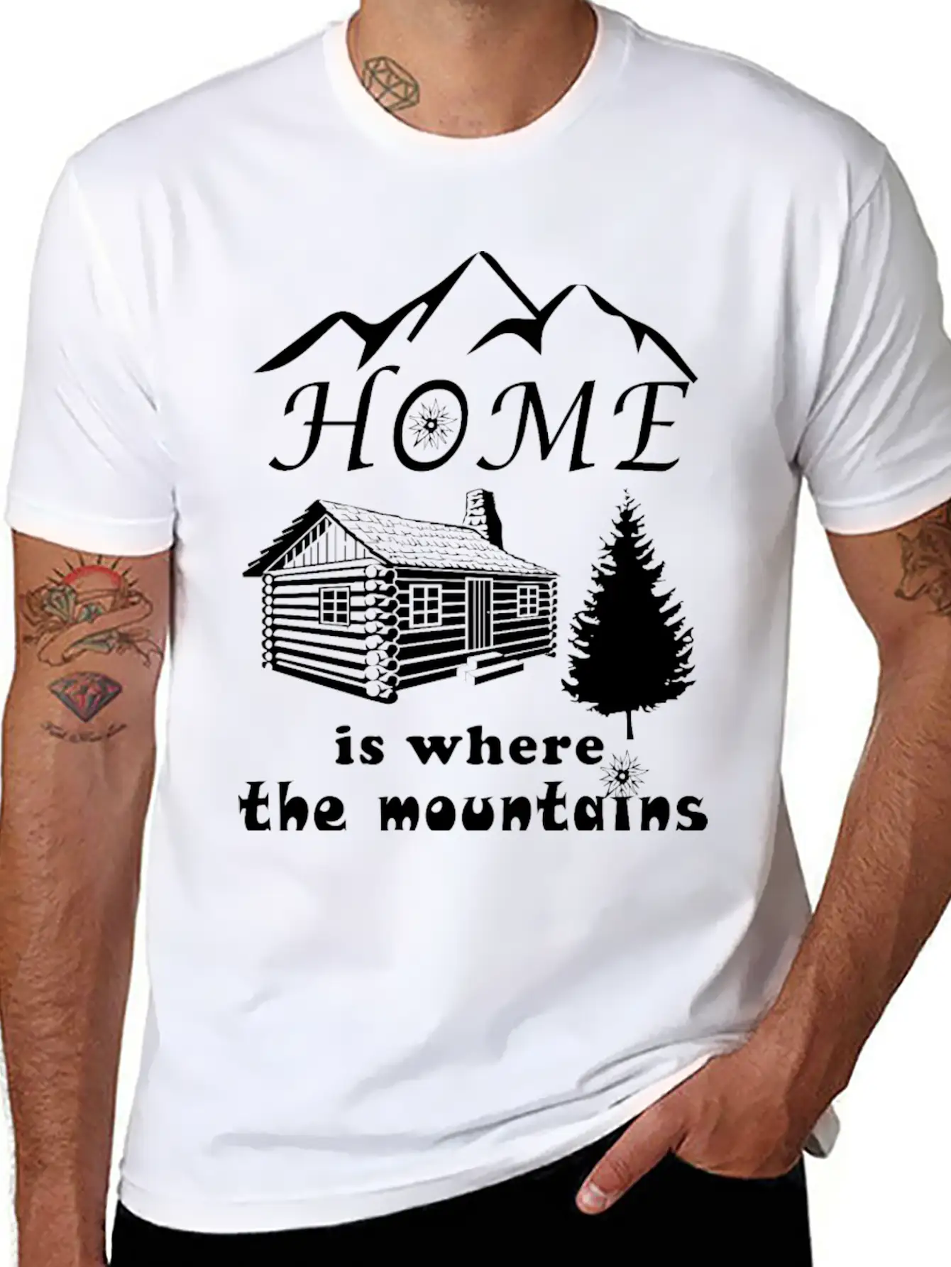 Mountain Gif Home Is Where The Mountains Are Unisex Casual T-Shirt – Clean Design For Daily Comfort