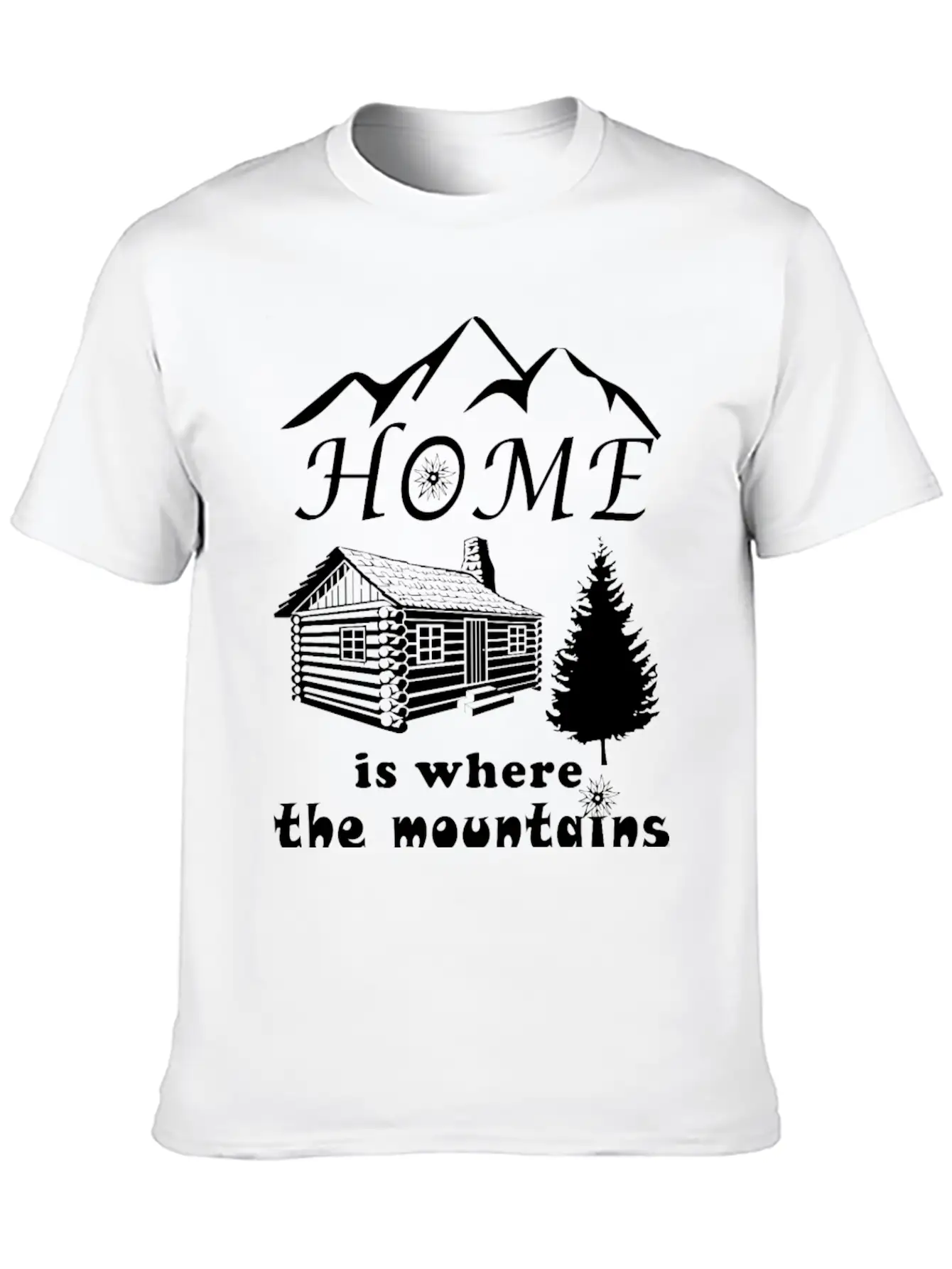 Mountain Gif Home Is Where The Mountains Are Unisex Casual T-Shirt – Clean Design For Daily Comfort