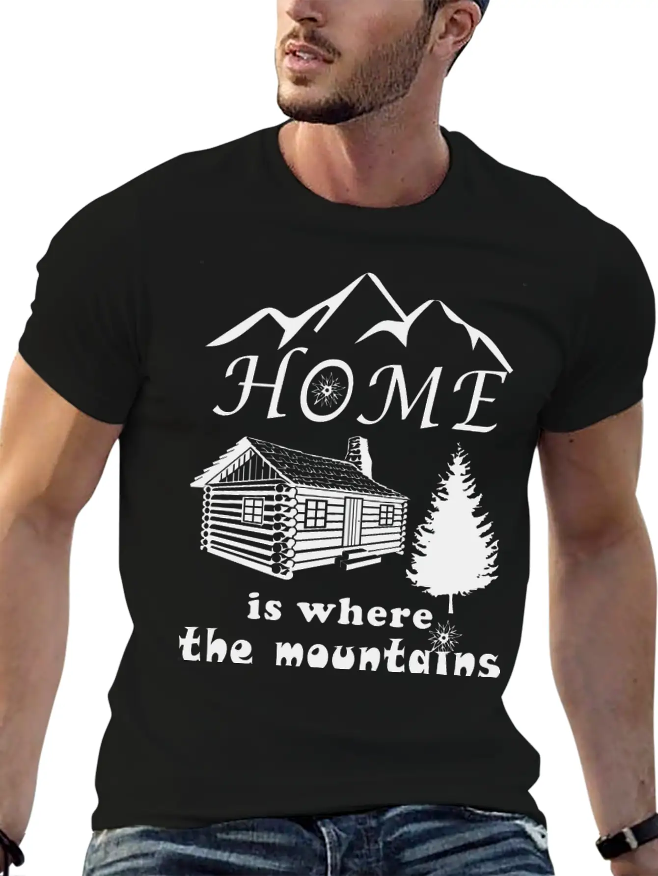 Mountain Gif Home Is Where The Mountains Are Unisex Casual T-Shirt – Clean Design For Daily Comfort
