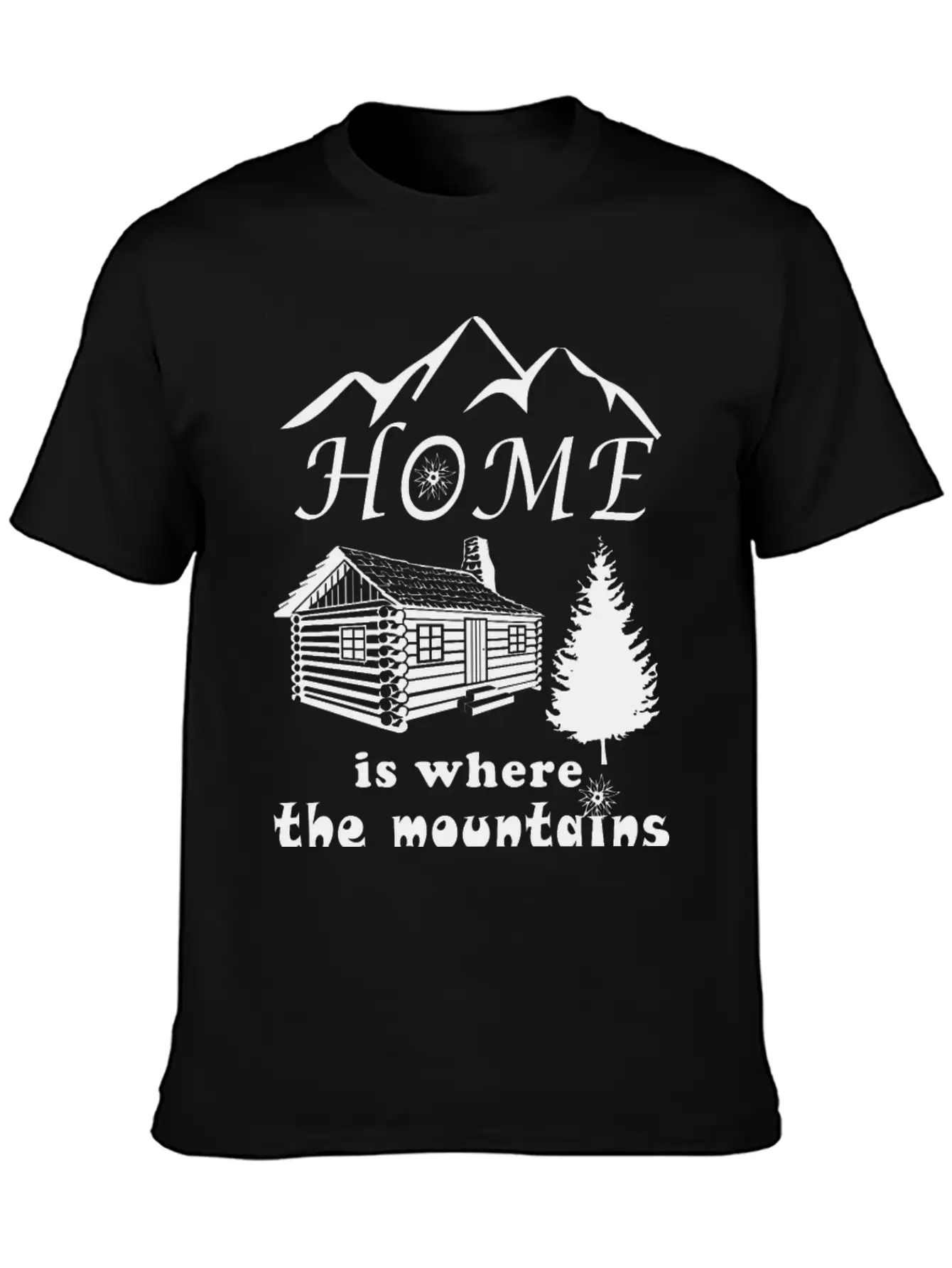 Mountain Gif Home Is Where The Mountains Are Unisex Casual T-Shirt – Clean Design For Daily Comfort