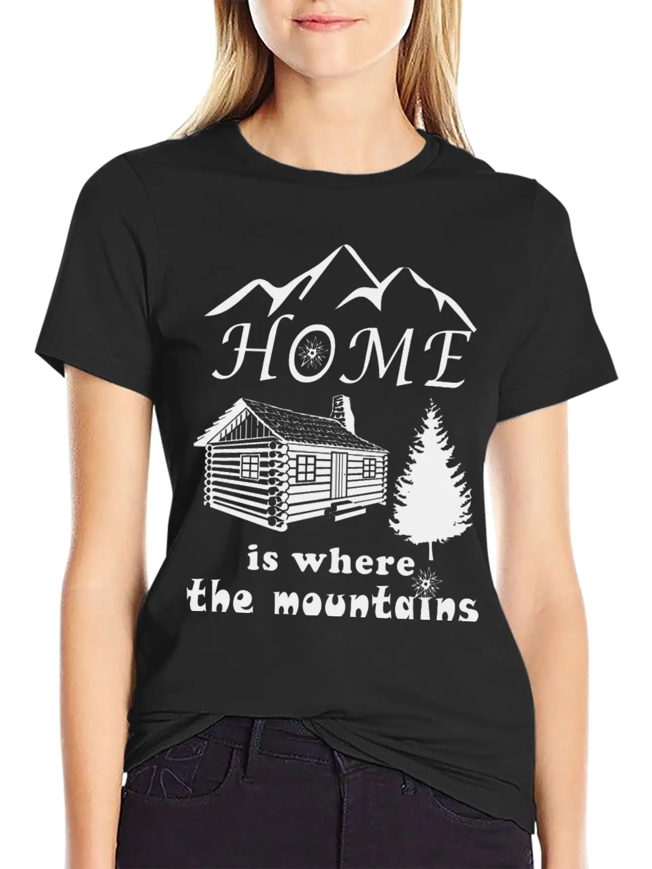 Mountain Gif Home Is Where The Mountains Are Unisex Casual T-Shirt – Clean Design For Daily Comfort