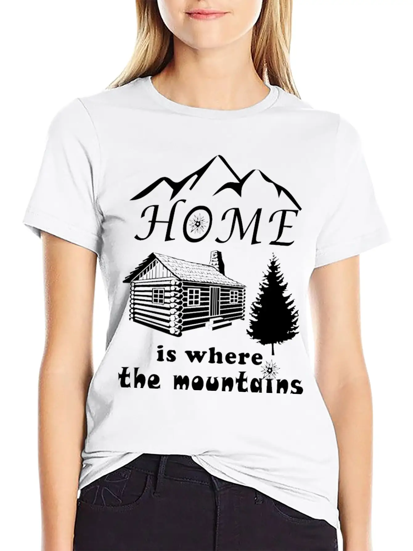 Mountain Gif Home Is Where The Mountains Are Unisex Casual T-Shirt – Clean Design For Daily Comfort