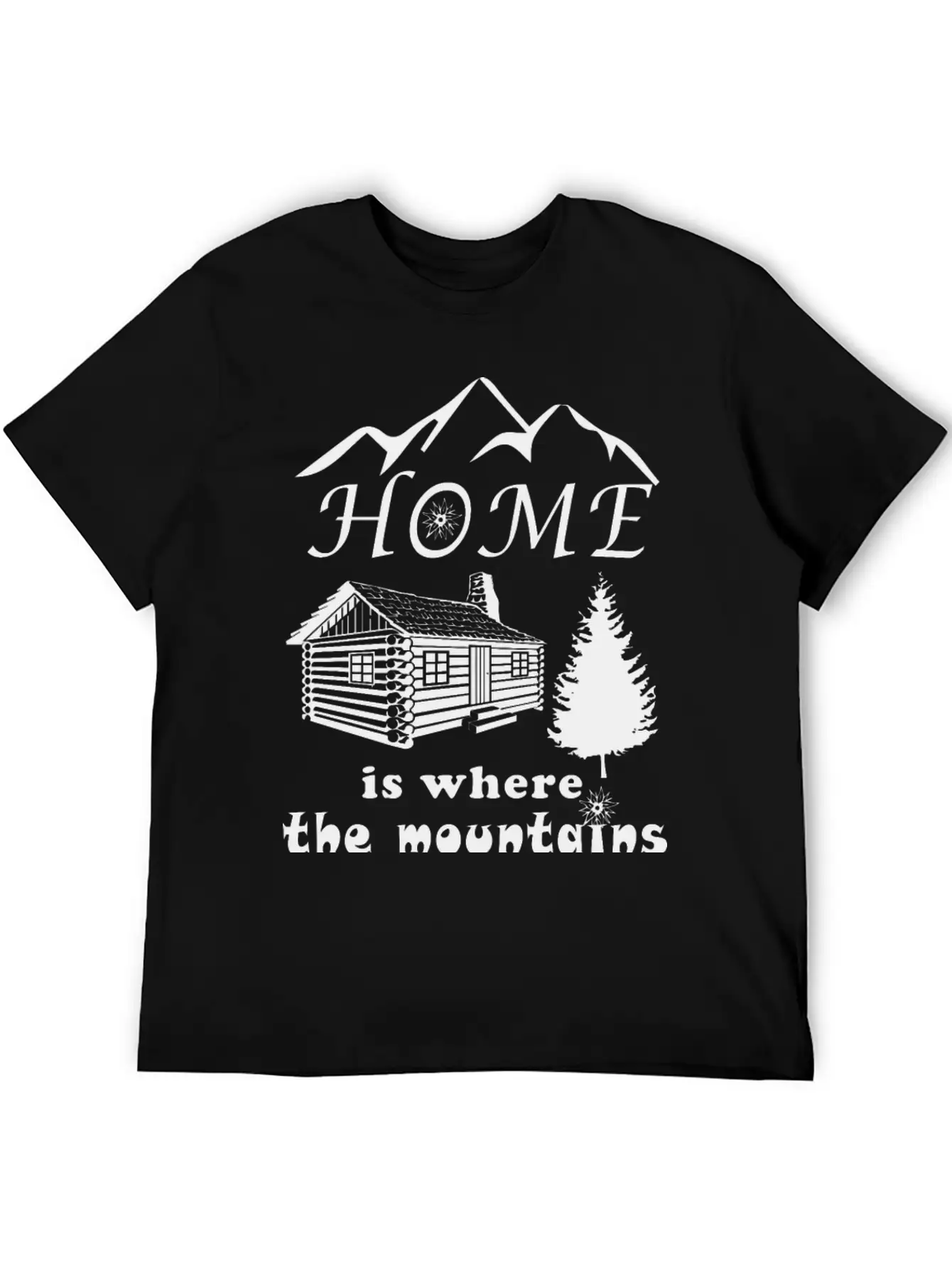 Mountain Gif Home Is Where The Mountains Are Unisex Casual T-Shirt – Clean Design For Daily Comfort