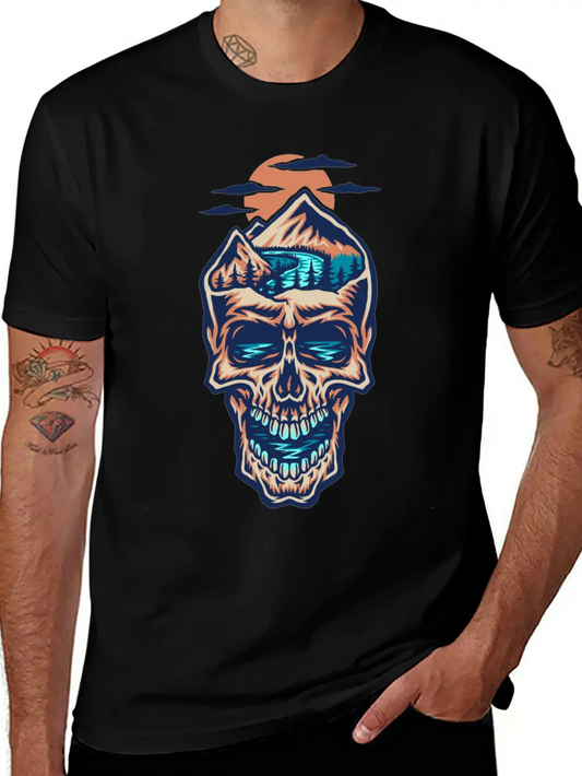 Mountain Head Skull Basic Graphic T-Shirt – Daily Comfort In Soft Cotton