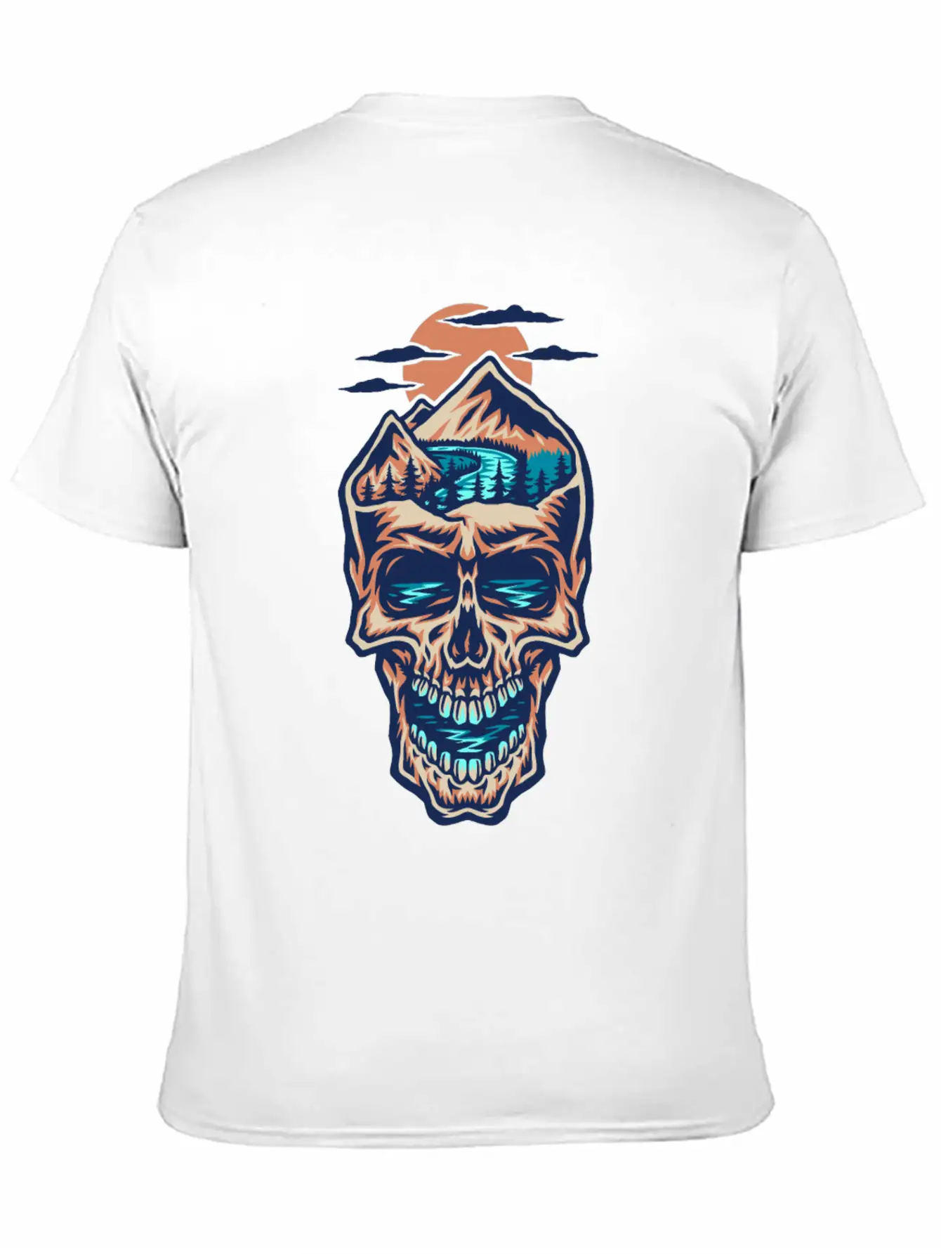 Mountain Head Skull Basic Graphic T-Shirt – Daily Comfort In Soft Cotton