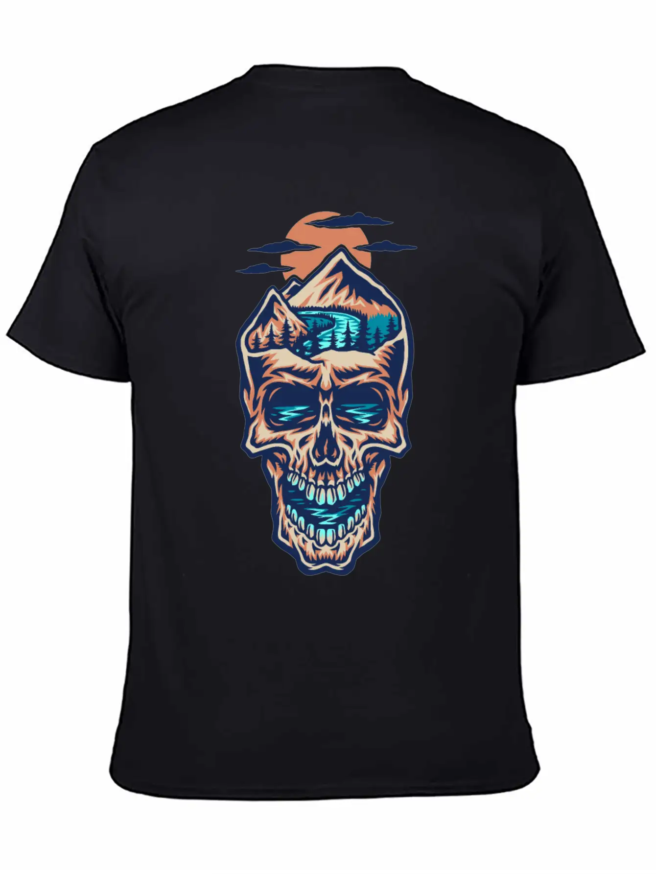 Mountain Head Skull Basic Graphic T-Shirt – Daily Comfort In Soft Cotton