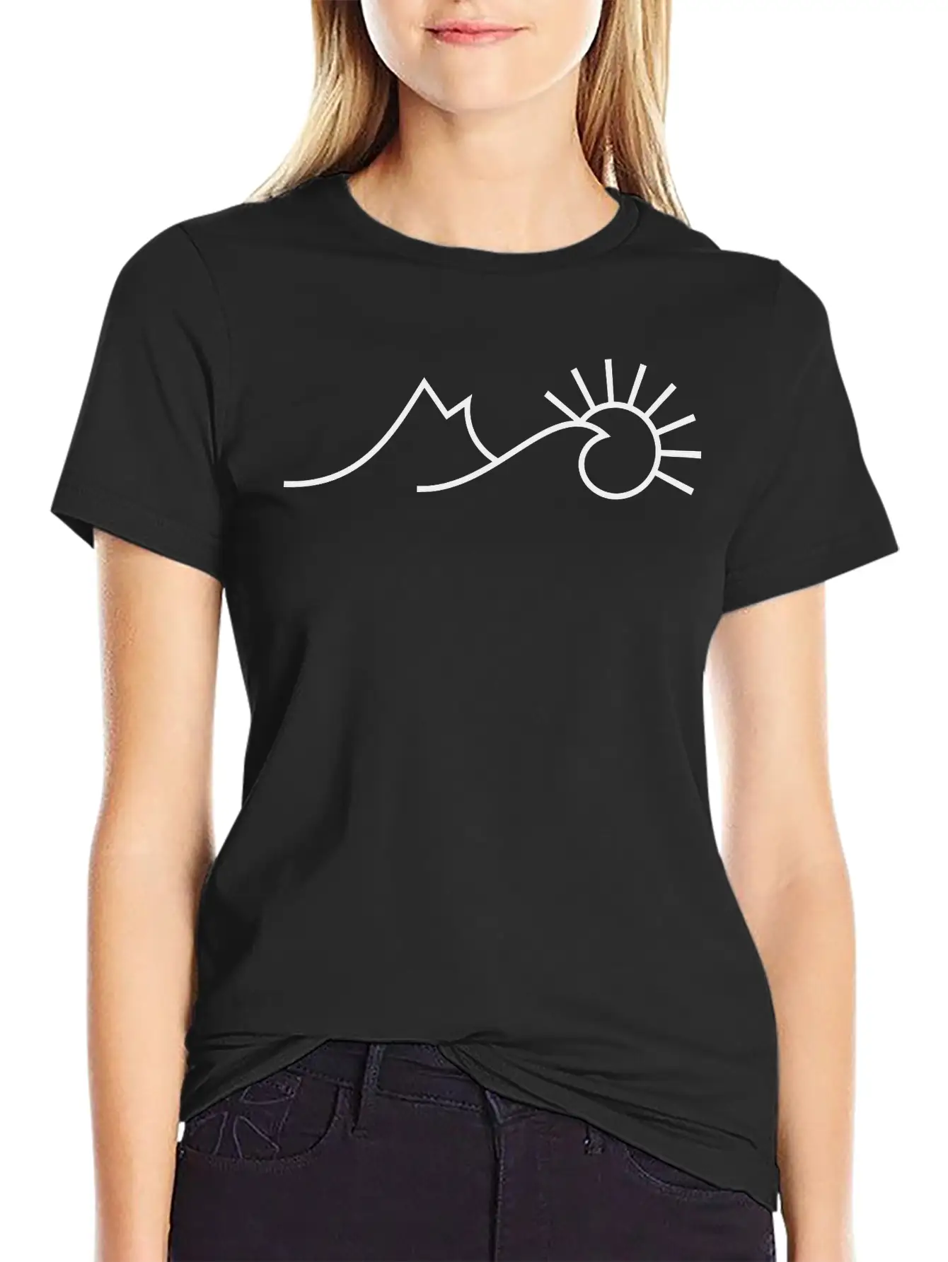 Mountain Sea Sun Unisex Short Sleeve Soft Cotton T-Shirt – Casual Everyday Wear