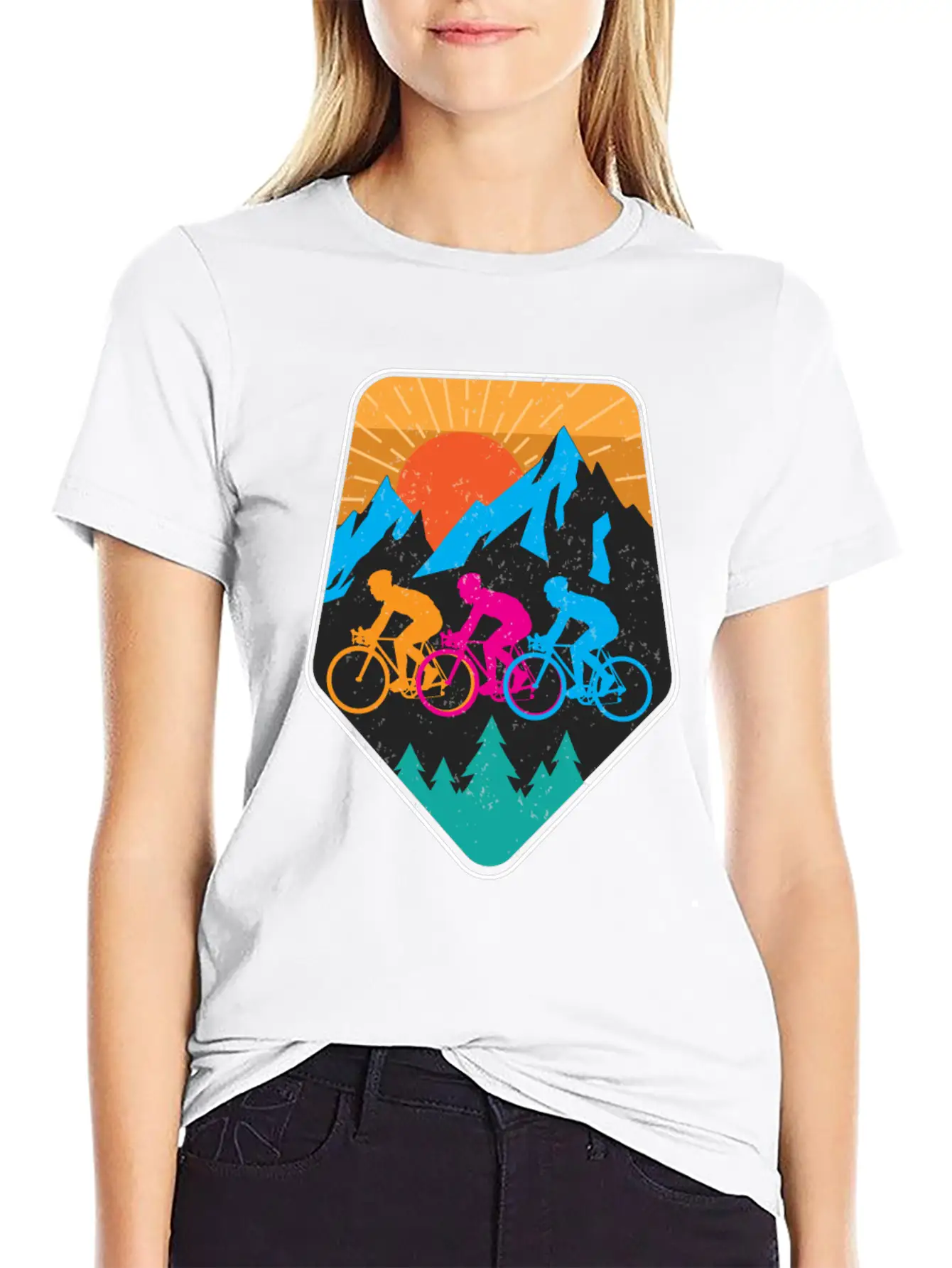 Mountains Bike Mountainbike Comfortable Minimalist Graphic Tee – Summer Style Essential