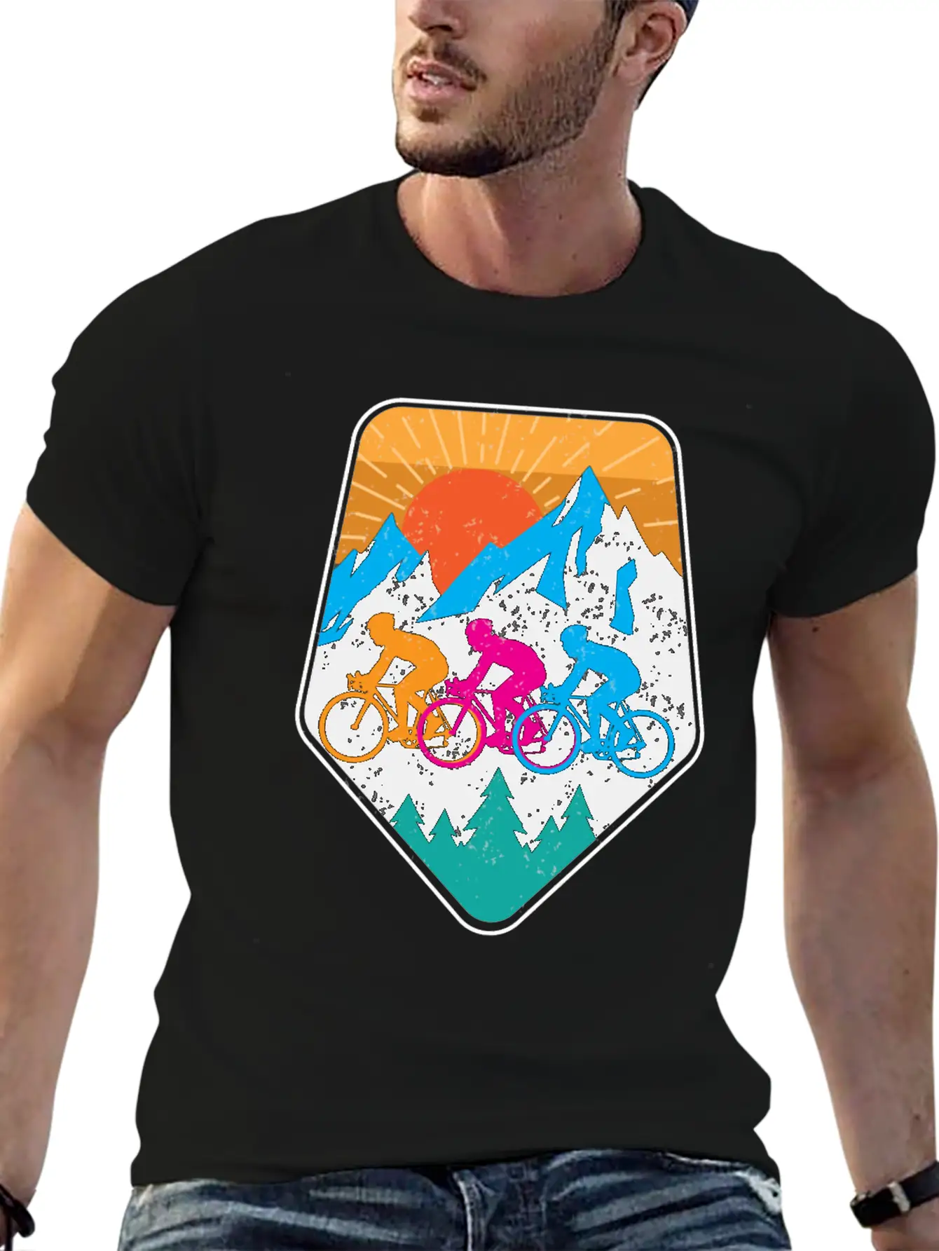 Mountains Bike Mountainbike Comfortable Minimalist Graphic Tee – Summer Style Essential