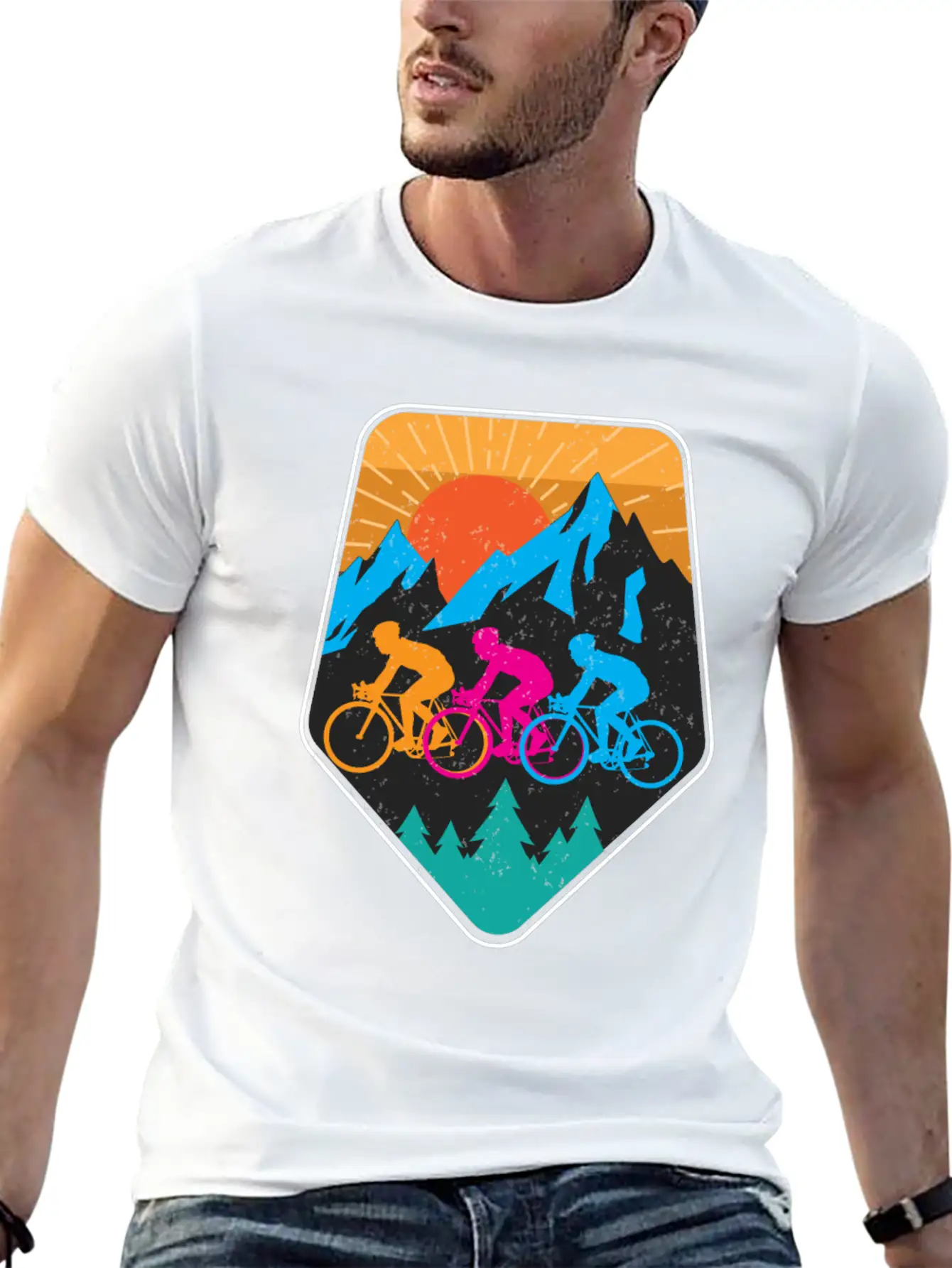 Mountains Bike Mountainbike Comfortable Minimalist Graphic Tee – Summer Style Essential