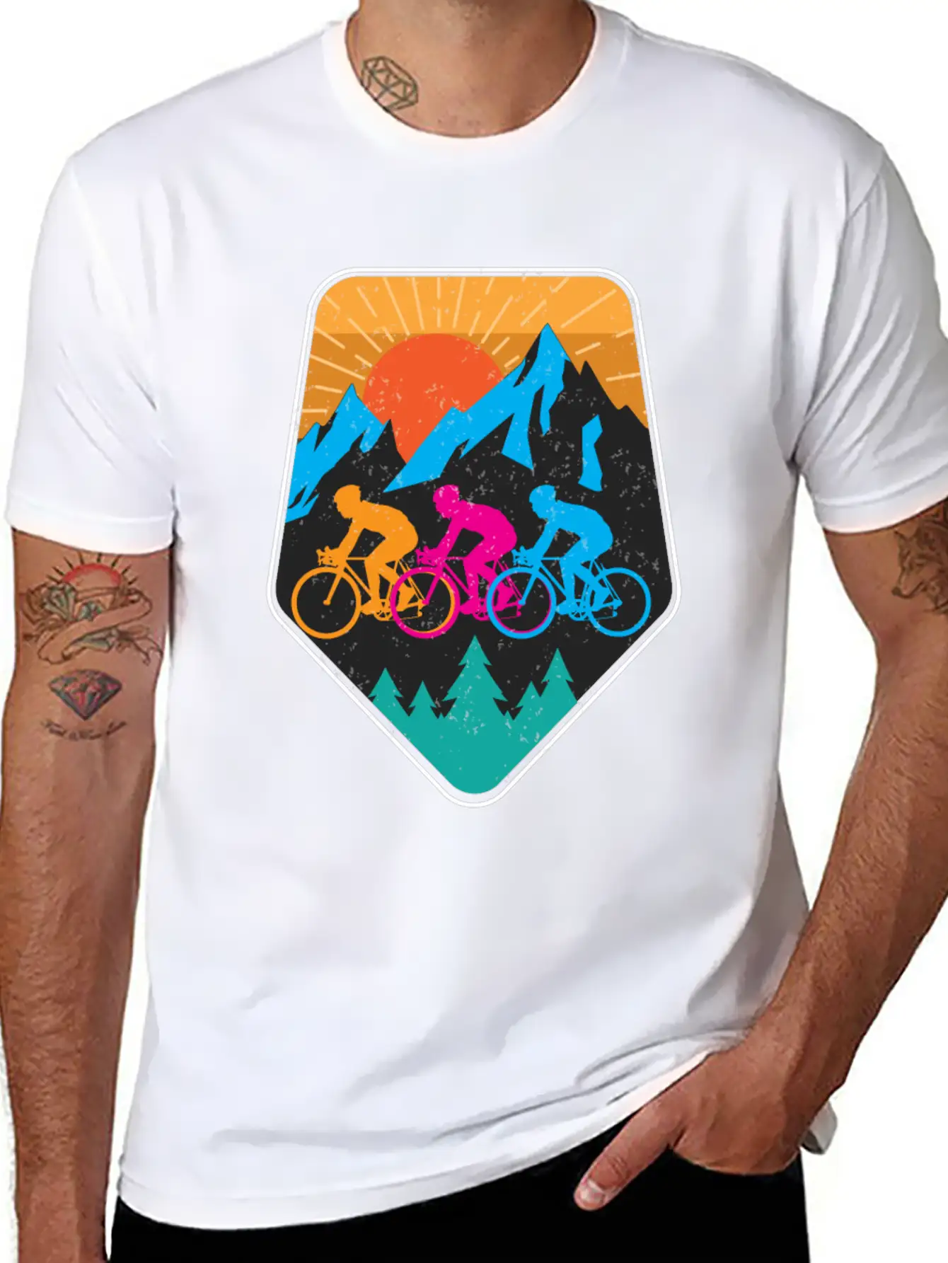 Mountains Bike Mountainbike Comfortable Minimalist Graphic Tee – Summer Style Essential
